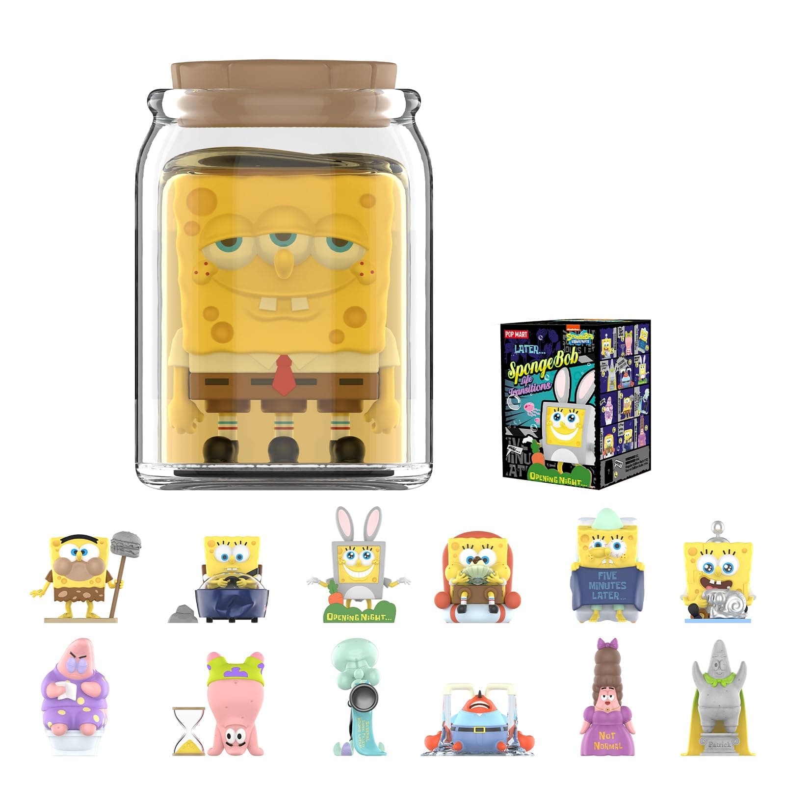 POP MART Spongebob Life Transitions Blind Box Figures, Random Design Box Toys for Modern Home Decor, Collectible Toy Set for Desk Accessories, 1PC