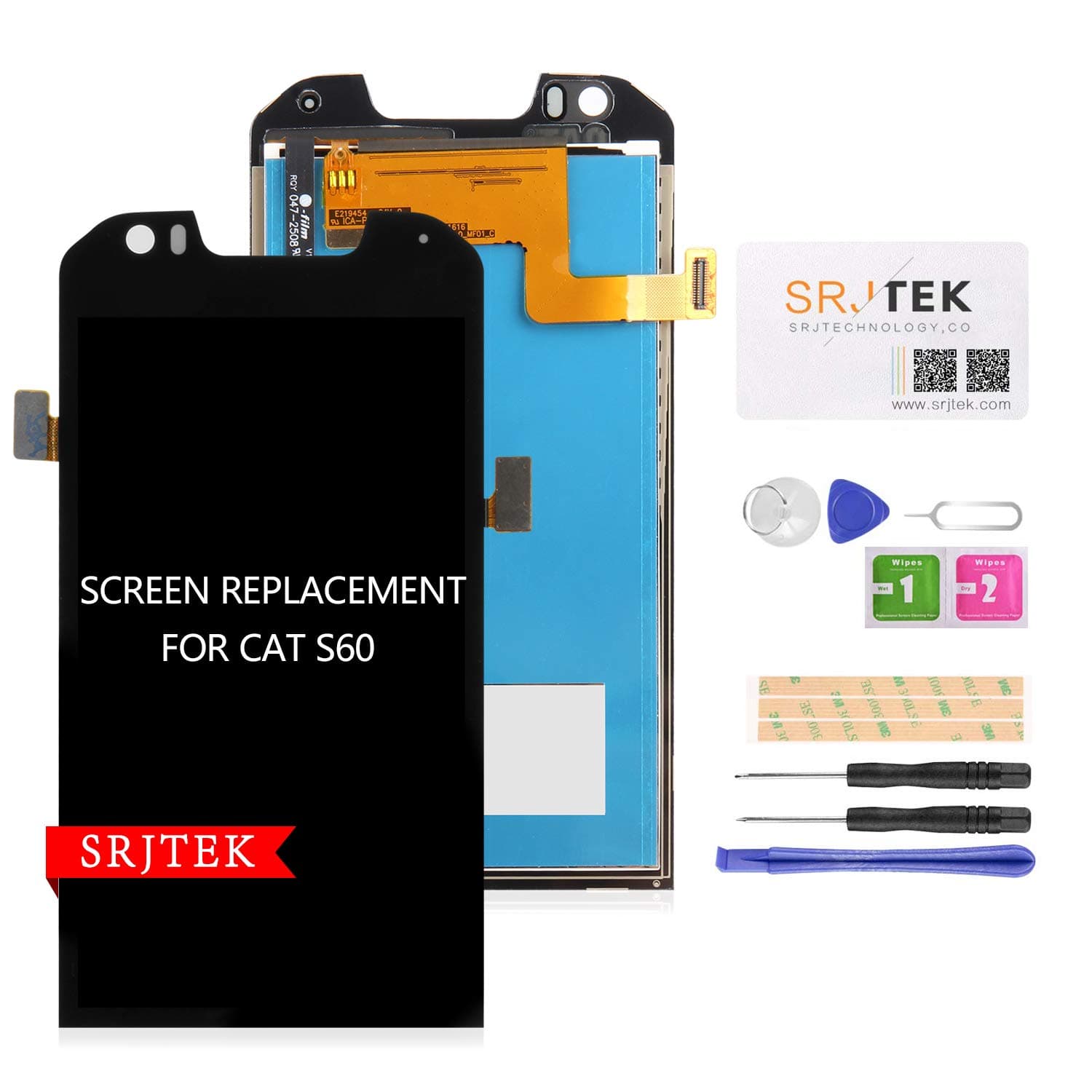 LCD Screen Replacement for Caterpillar CAT S60 Dual-sim S60 Single-sim 4.7"LCD Display Touch Digitizer Glass Panel Full Assembly