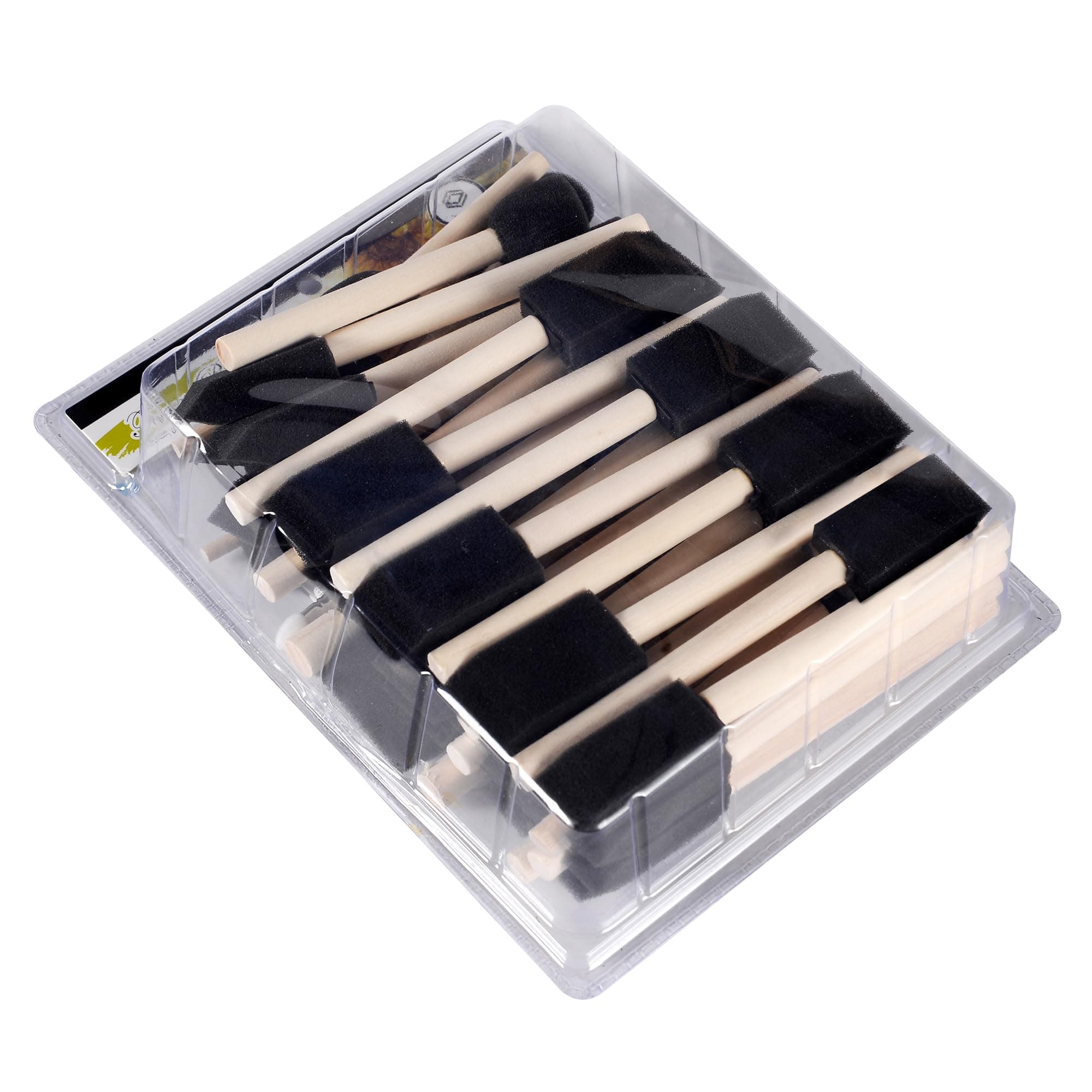 conda 50 Pack 0.5"-2" Different Size Assorted Foam Brush Set Wood Handle Paint Brush Set- Lightweight, Durable, Great for Acrylics, Stains, Varnishes