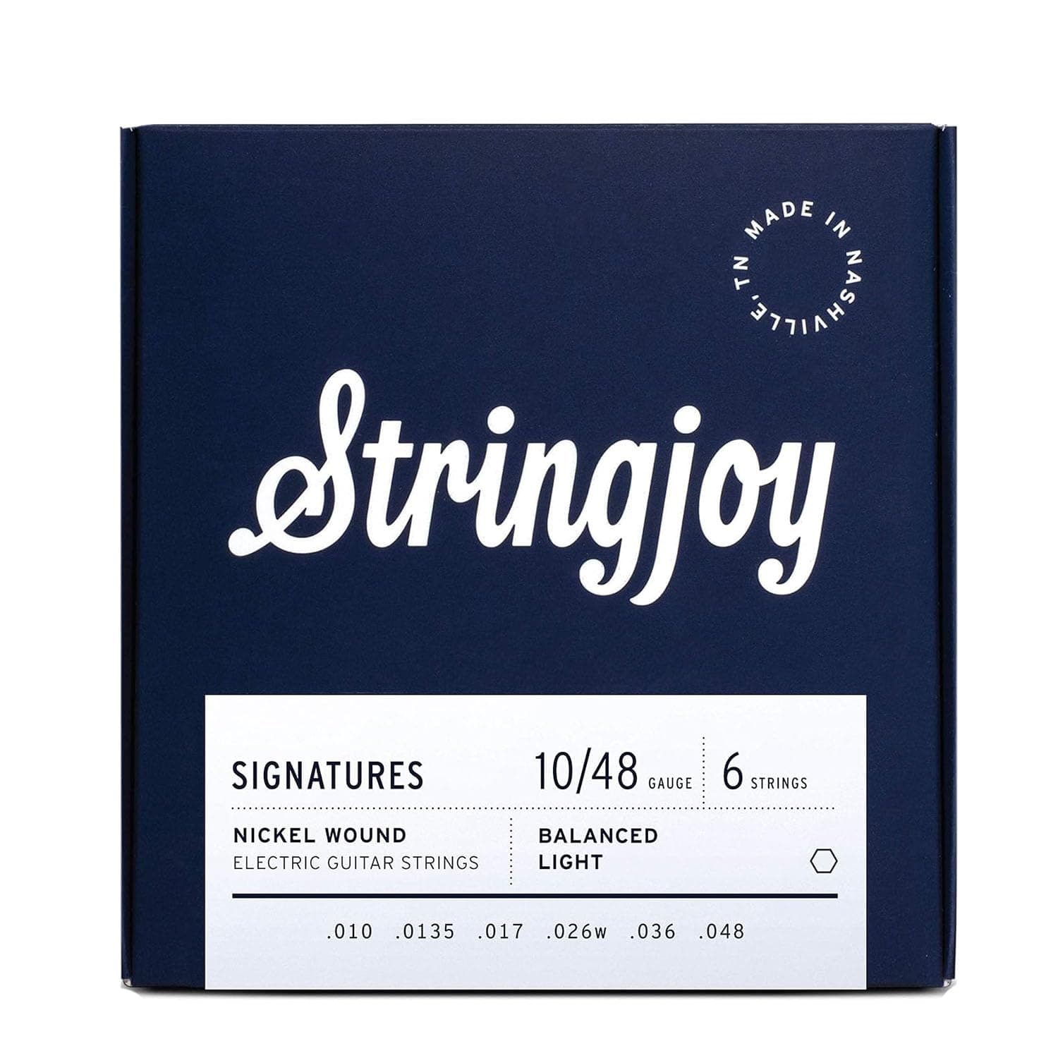 - Stringjoy Signatures 10-48 Balanced Light Gauge – Nickel Wound Electric Guitar Strings - Balanced Tension Strings for Exceptional Playability and Incredible Tone, Electric 6 String Set, 1-Pack