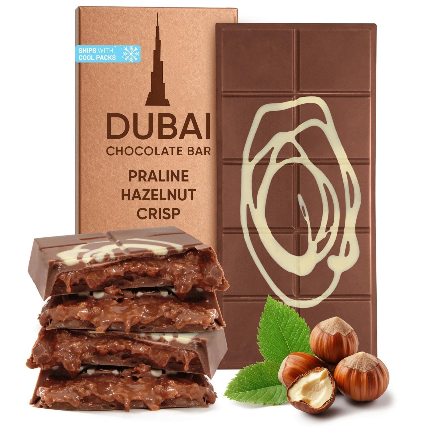 Dubai Chocolate Bar - Hazelnut Praline Crisp