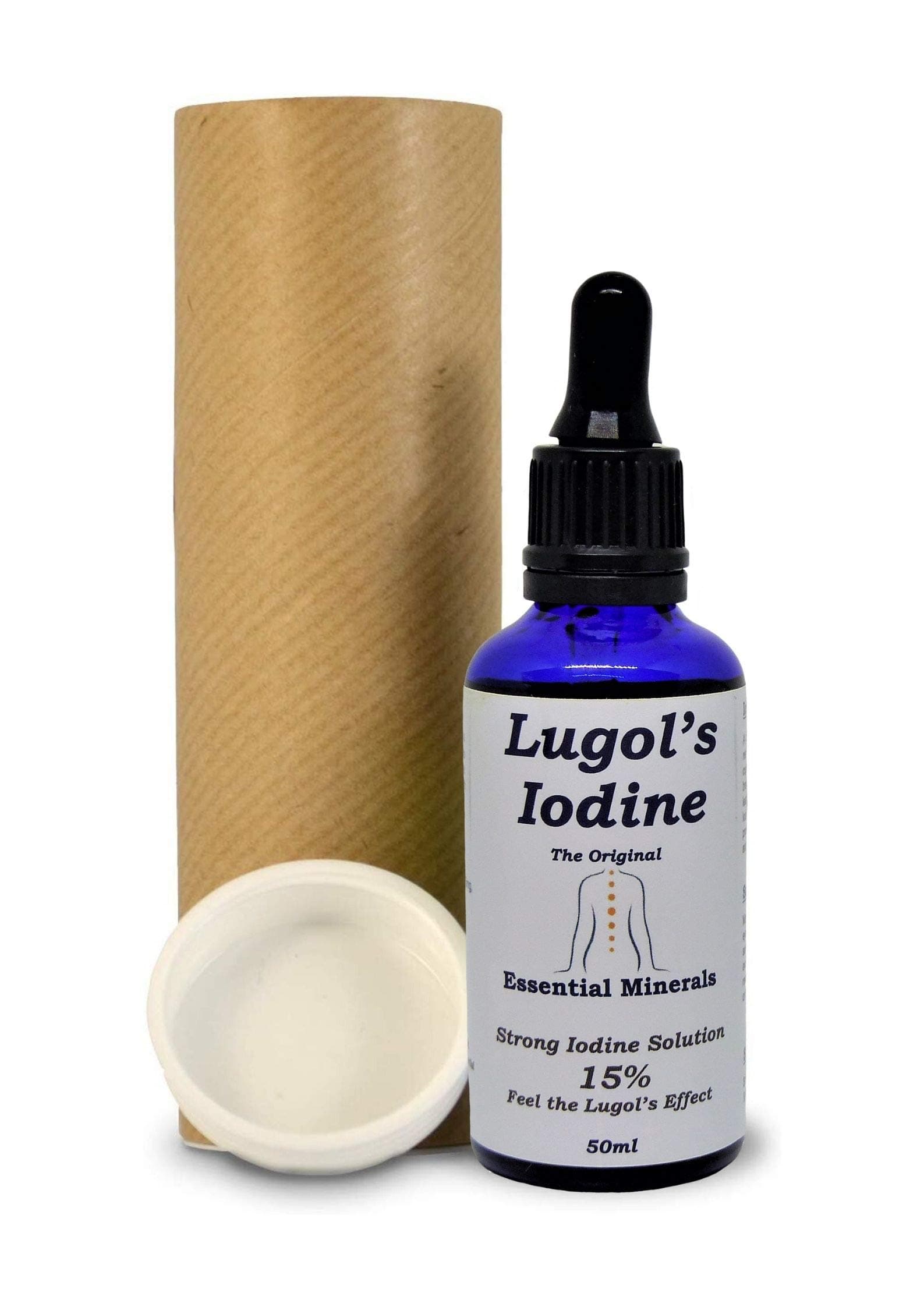 50ml 15% Lugols Iodine Solution - Maximum Strength - Original and True Lugols - Glass Bottle with Glass Bulb Pipette - Provides - 50ml Provides 1000 Drops