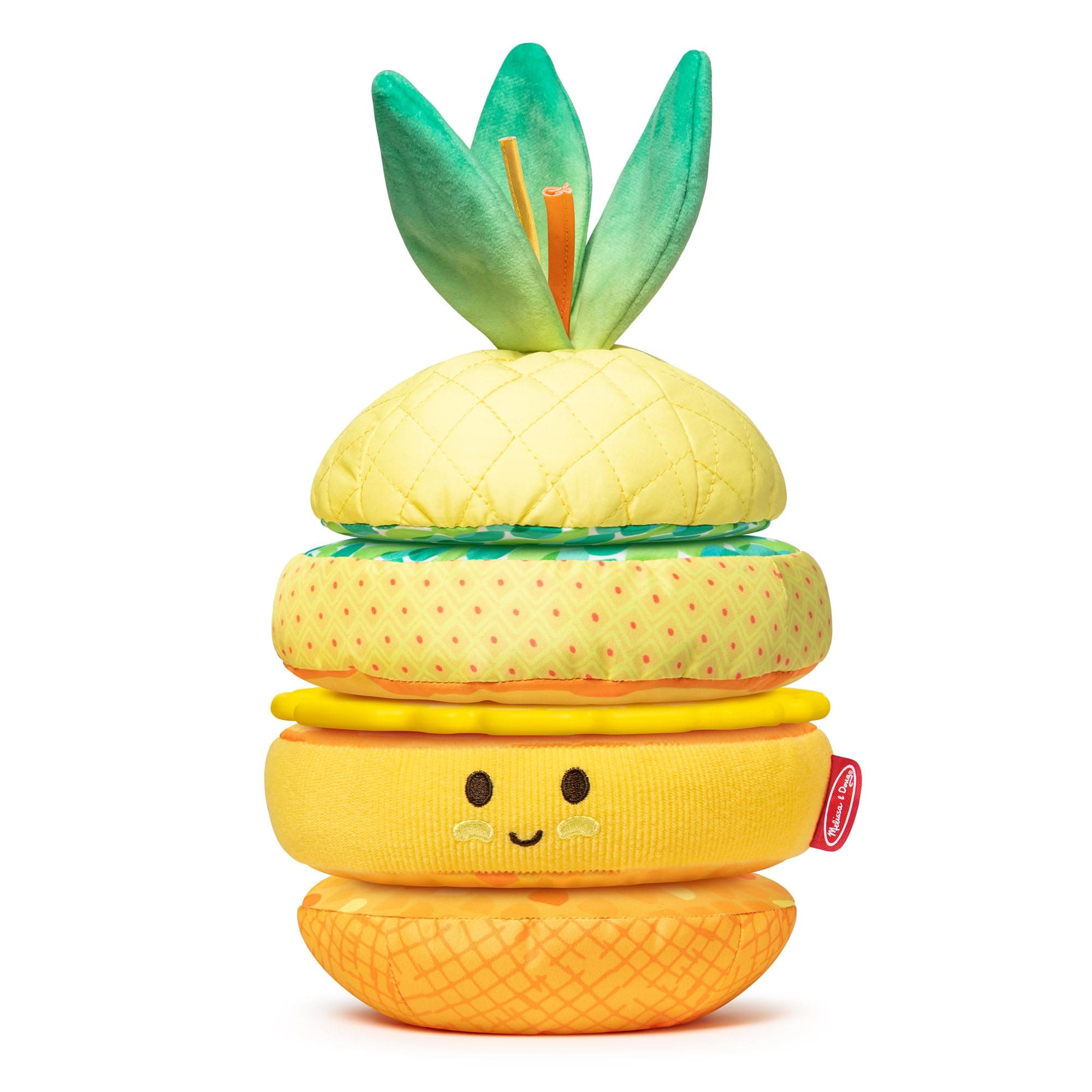 Pineapple Soft Stacker – Plush Stacking Toy with 4 Colorful, Textured Rings and Smiling Pineapple Topper – Sensory Development and Early Learning Toy for Babies 6 Months+ | MD30743