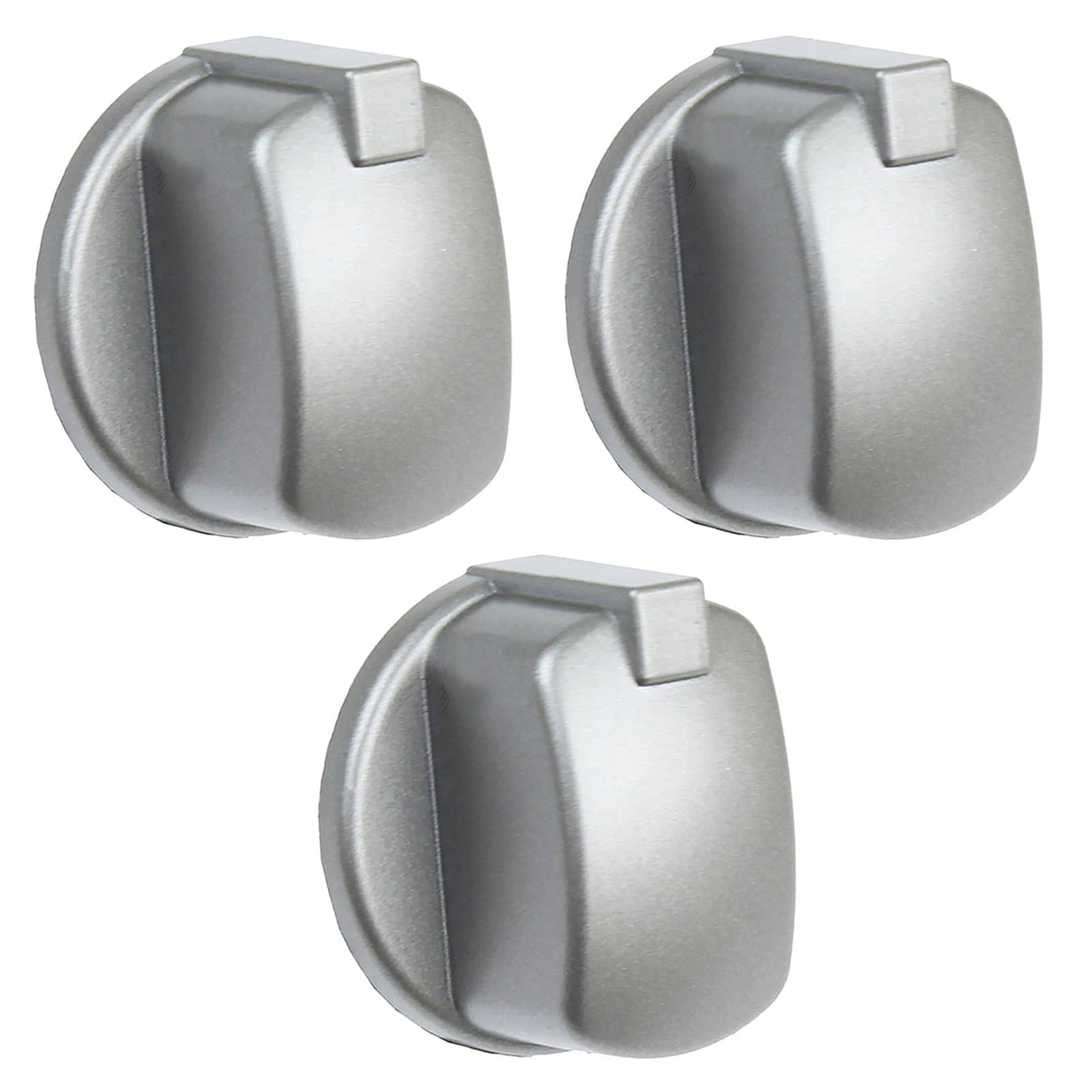 Spares2go Control Knob Switch Button for Indesit Cooker Oven (Pack of 3, Silver/INOX)
