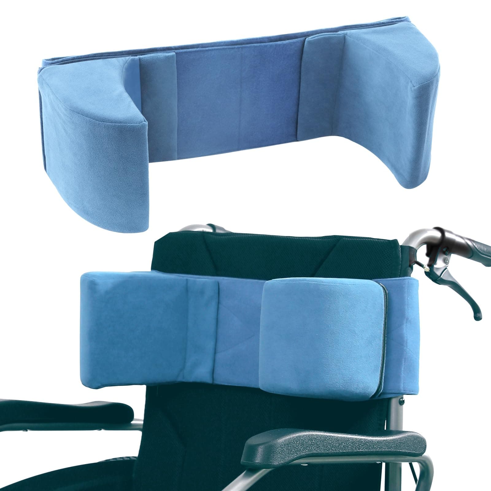 Lateral Support for Wheelchair,Lateral Support Cushion with Adjustable Side Panels for Wheelchairs,Wheelchair Stabilizer Attachment Chair Side Pads,Lateral Foam Wedge for Elderly (Blue)