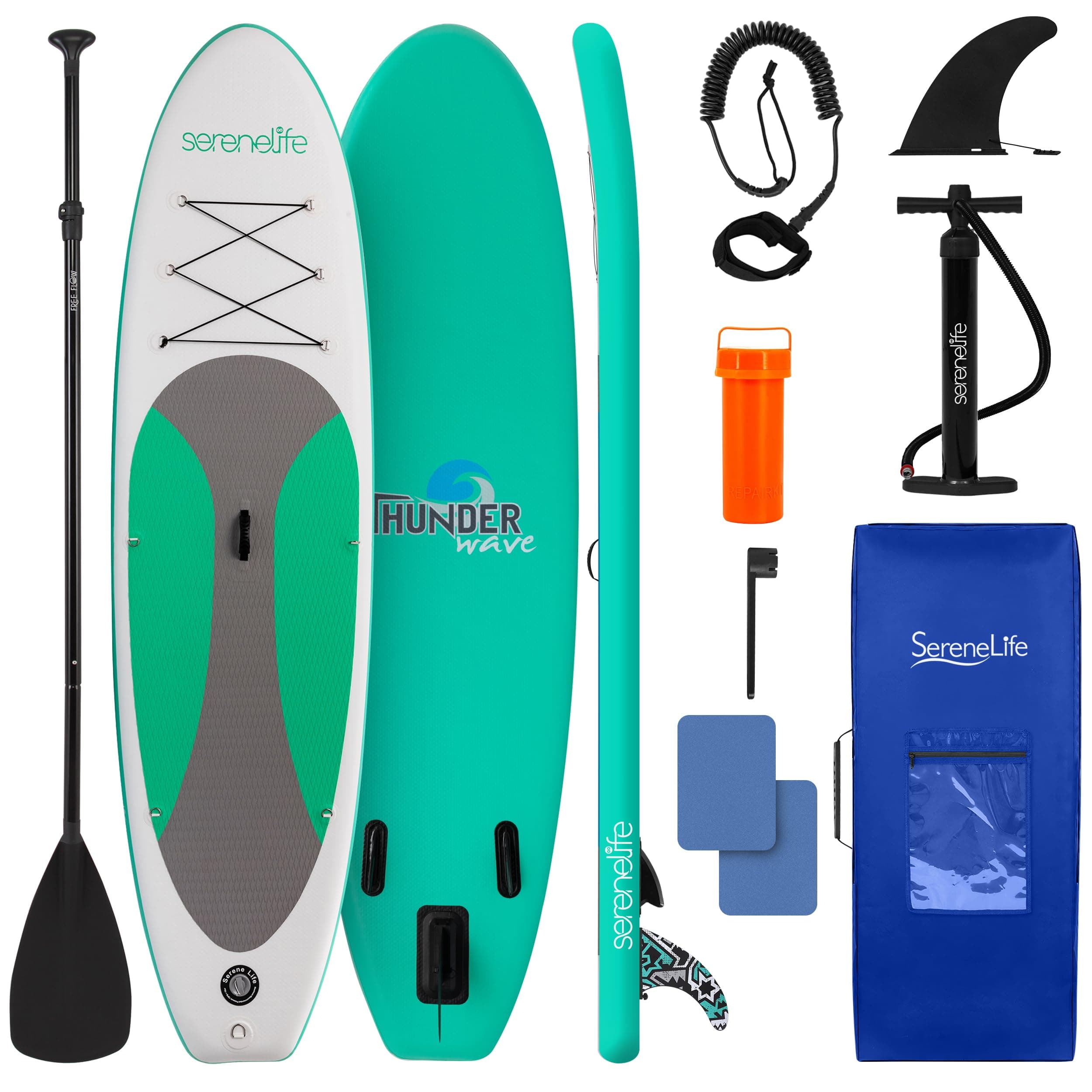 Inflatable Stand Up Paddle Board with Premium SUP Accessories - Wide Stable Design with Non-Slip EVA Deck Pad