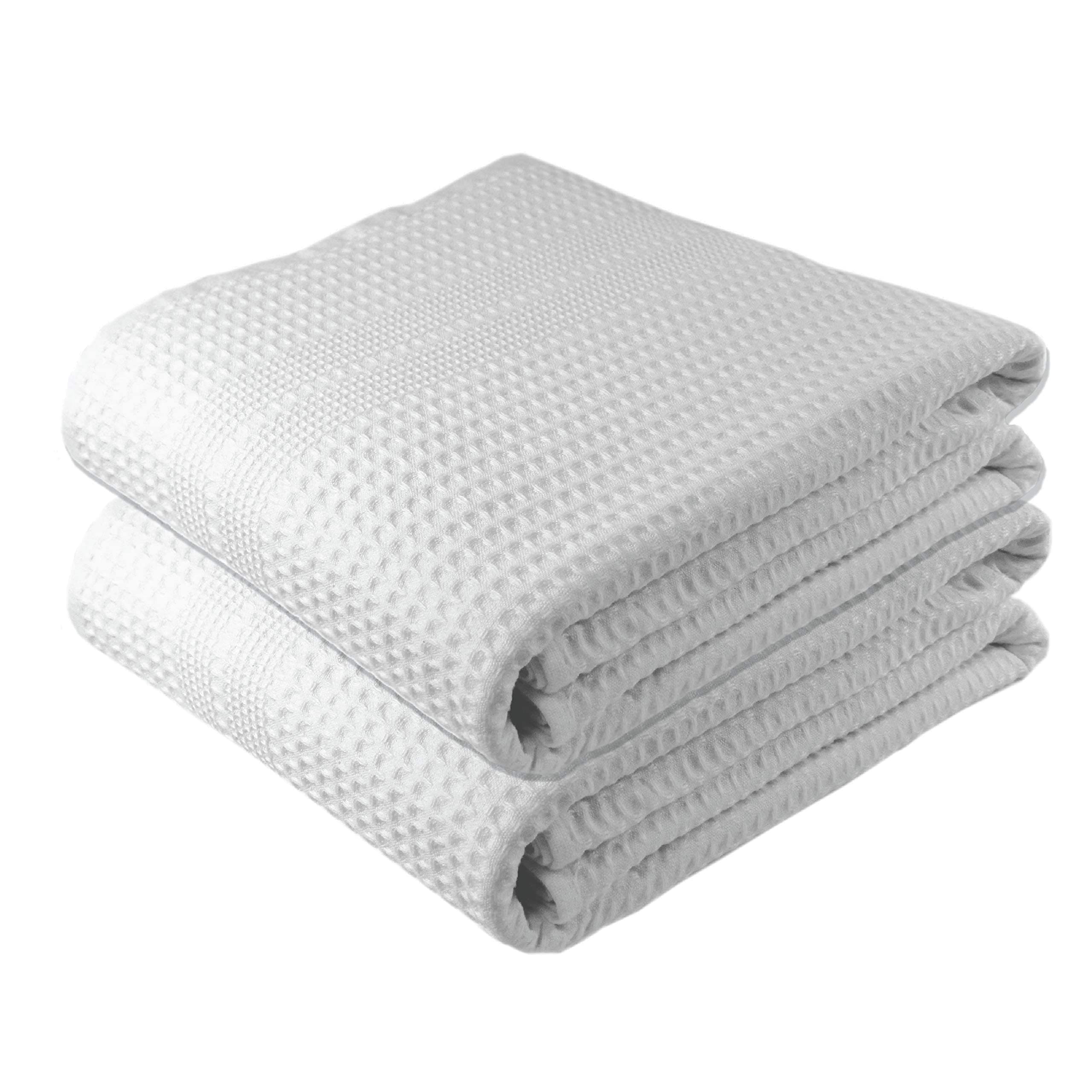 GILDEN TREE Waffle Bath Sheet Large Bath Towels Quick Dry Thin Body Towels, 40x80 Oversized Bath Towels for Adults, 2 Pack Bath Sheet Set, Classic Style (White)