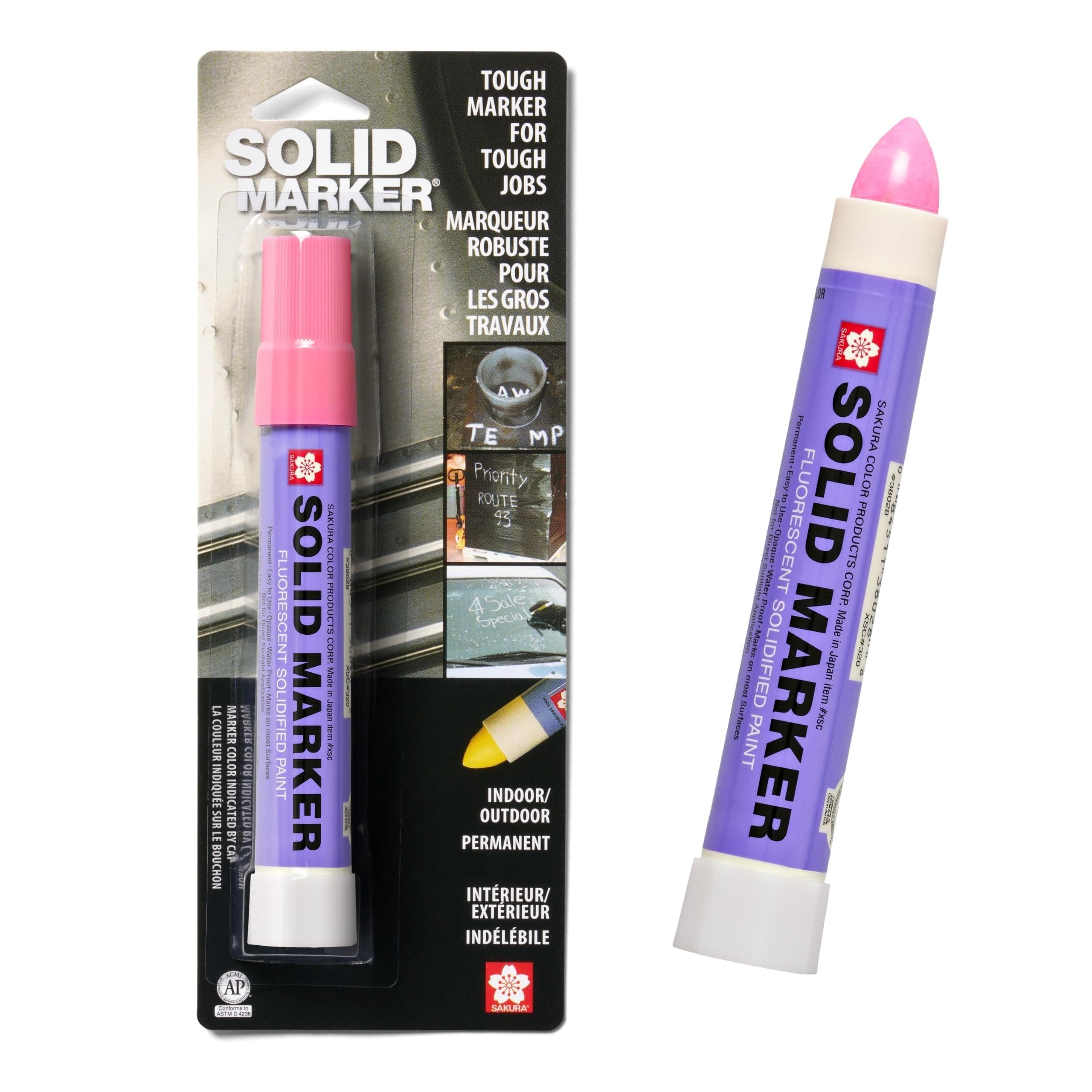 SAKURA - 46593 Sakura Solid Marker, The Original Solidified Paint Marker, Fluorescent Pink