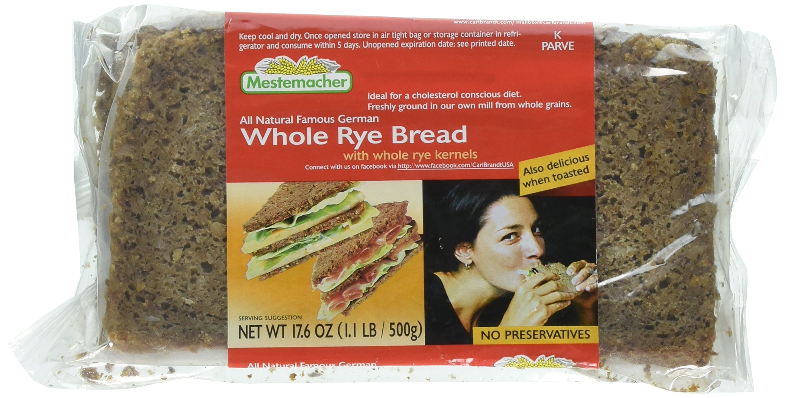 Bread Whole Rye, 17.6 Ounce