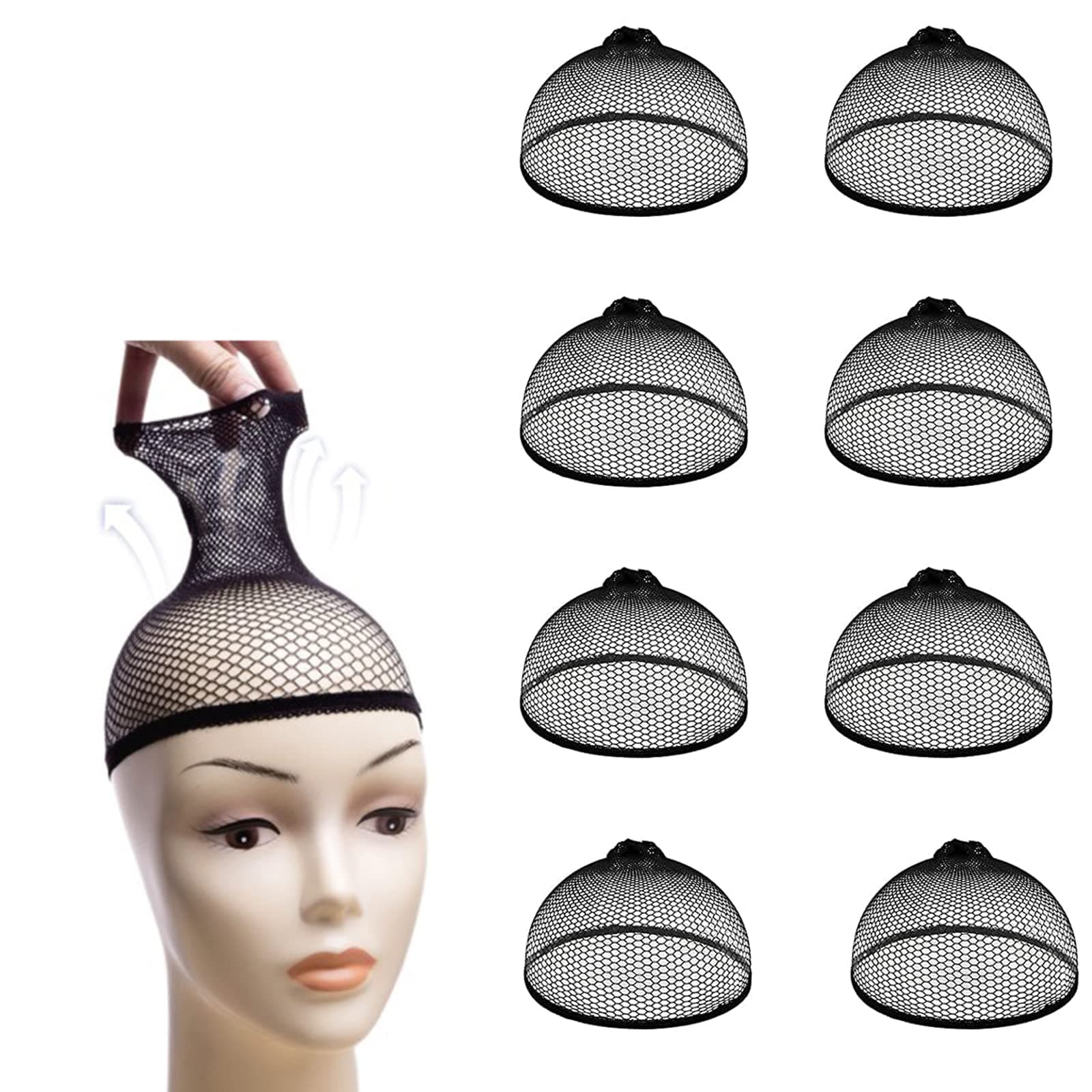 15 Pcs Wig Caps Nylon Mesh Wig Cap Nets Caps Stretchable Wig Caps to Hold Wig in Place, Stretchy & Breathable