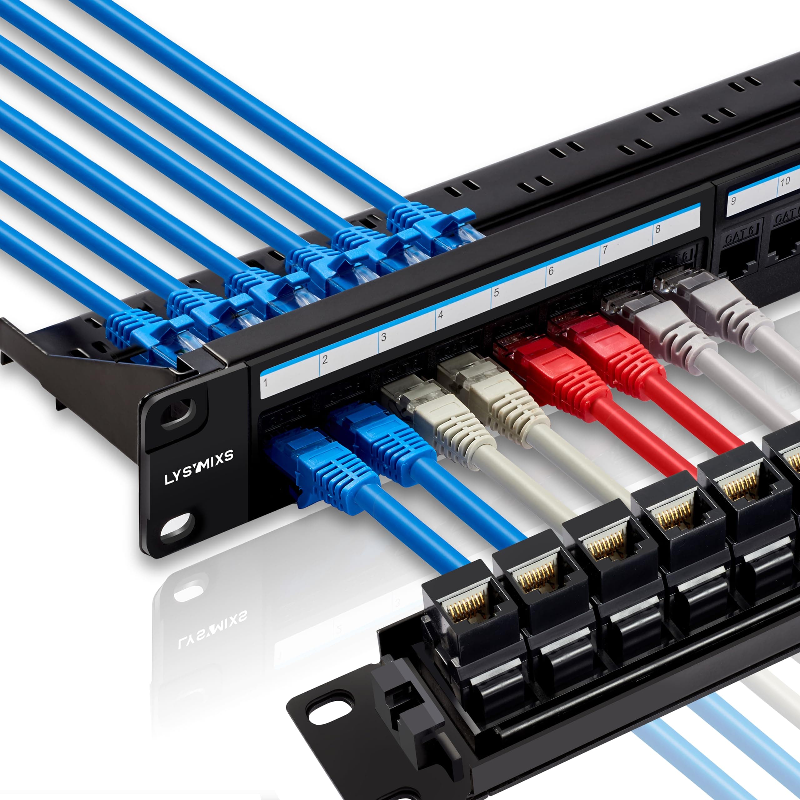 Lysymixs RJ45 Patch Panel Cat6 Feed Through…