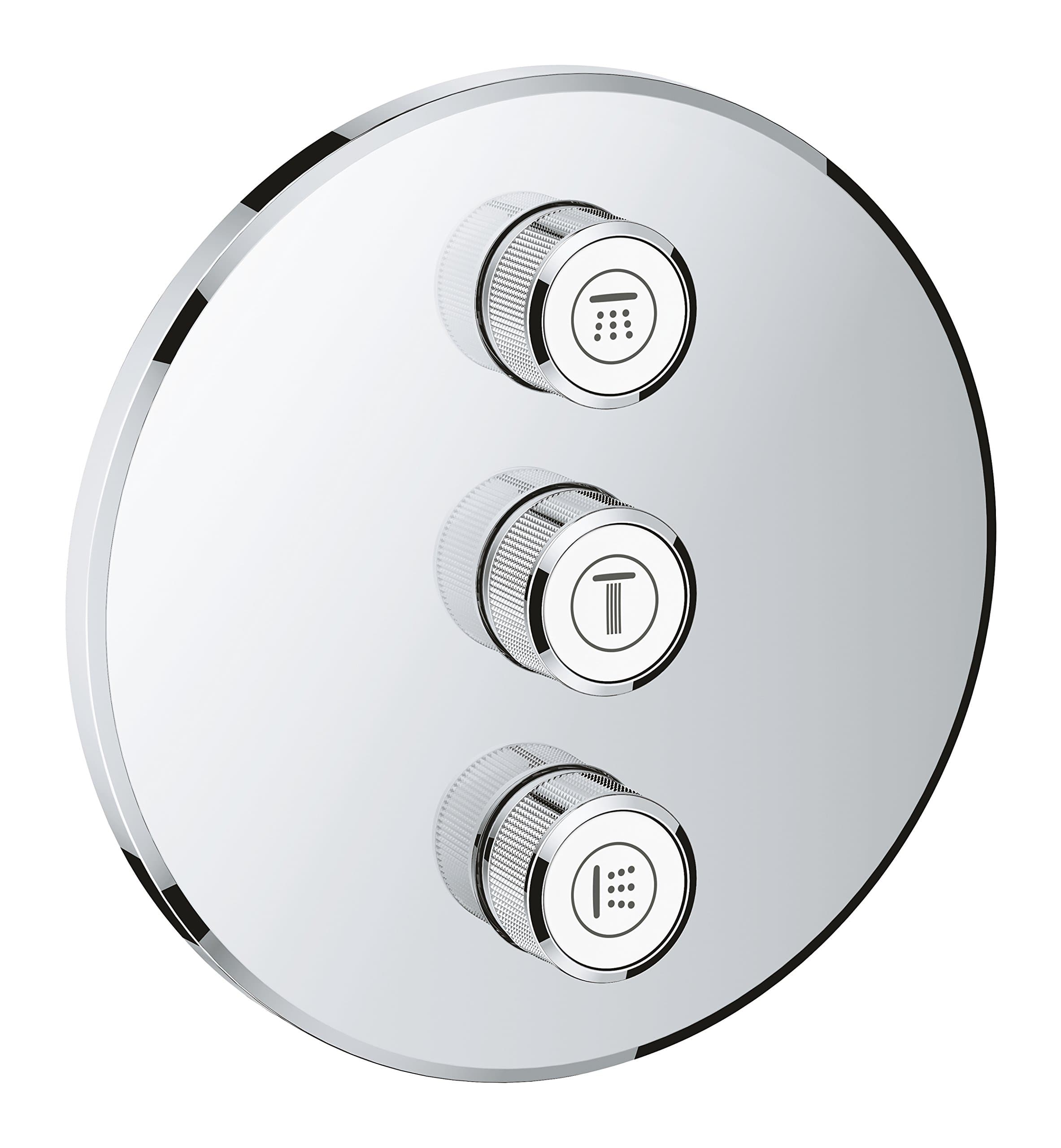 Grohtherm Smartcontrol Triple Volume Control Trim Set for Concealed Installation, with Three Valves Round Shape, Chrome Finish, Made In Germany By GROHE 29122000