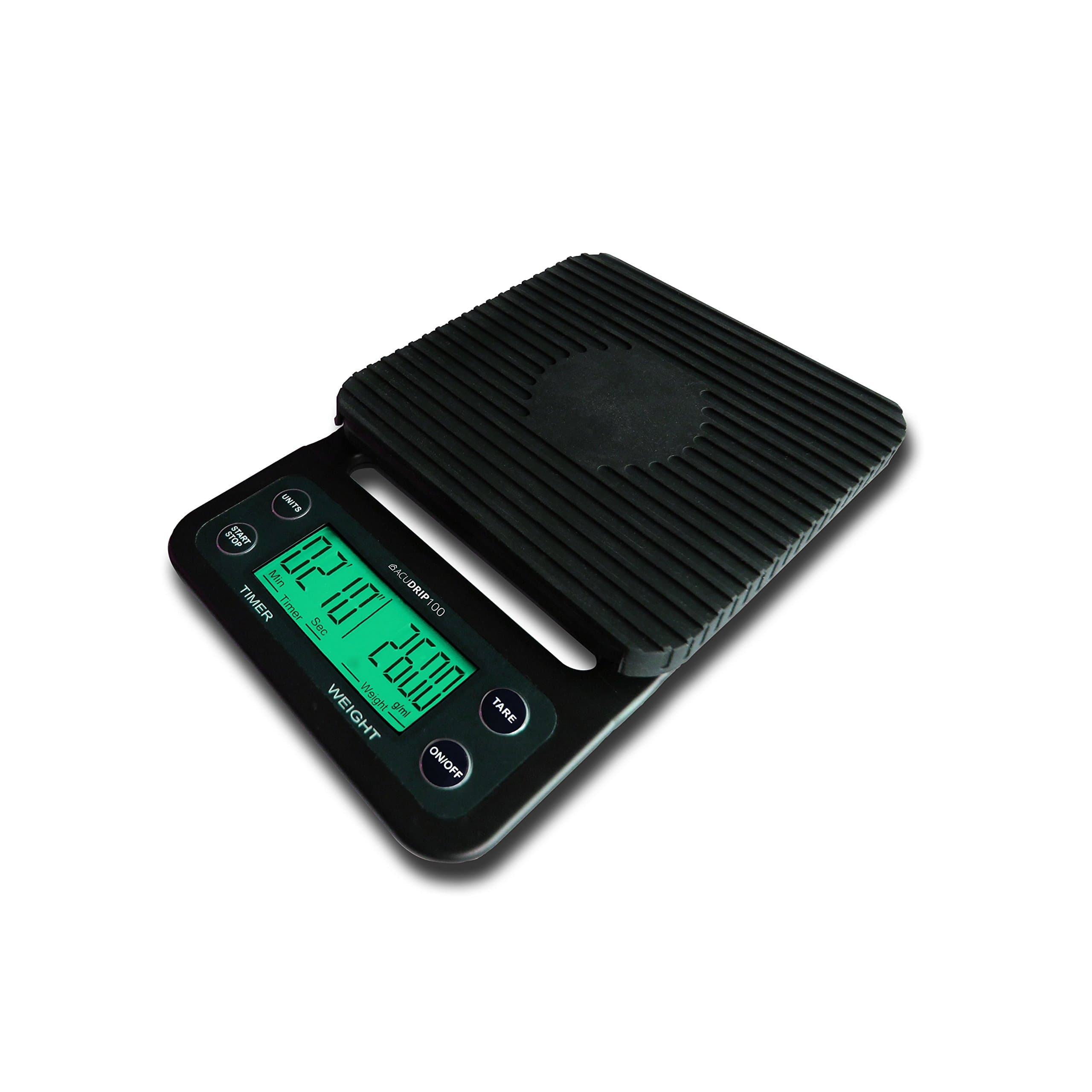 AcuDrip100 New Model Digital Coffee Scale and Timer by Somerset Products | 0.1 Gram Accuracy | Spill Proof!