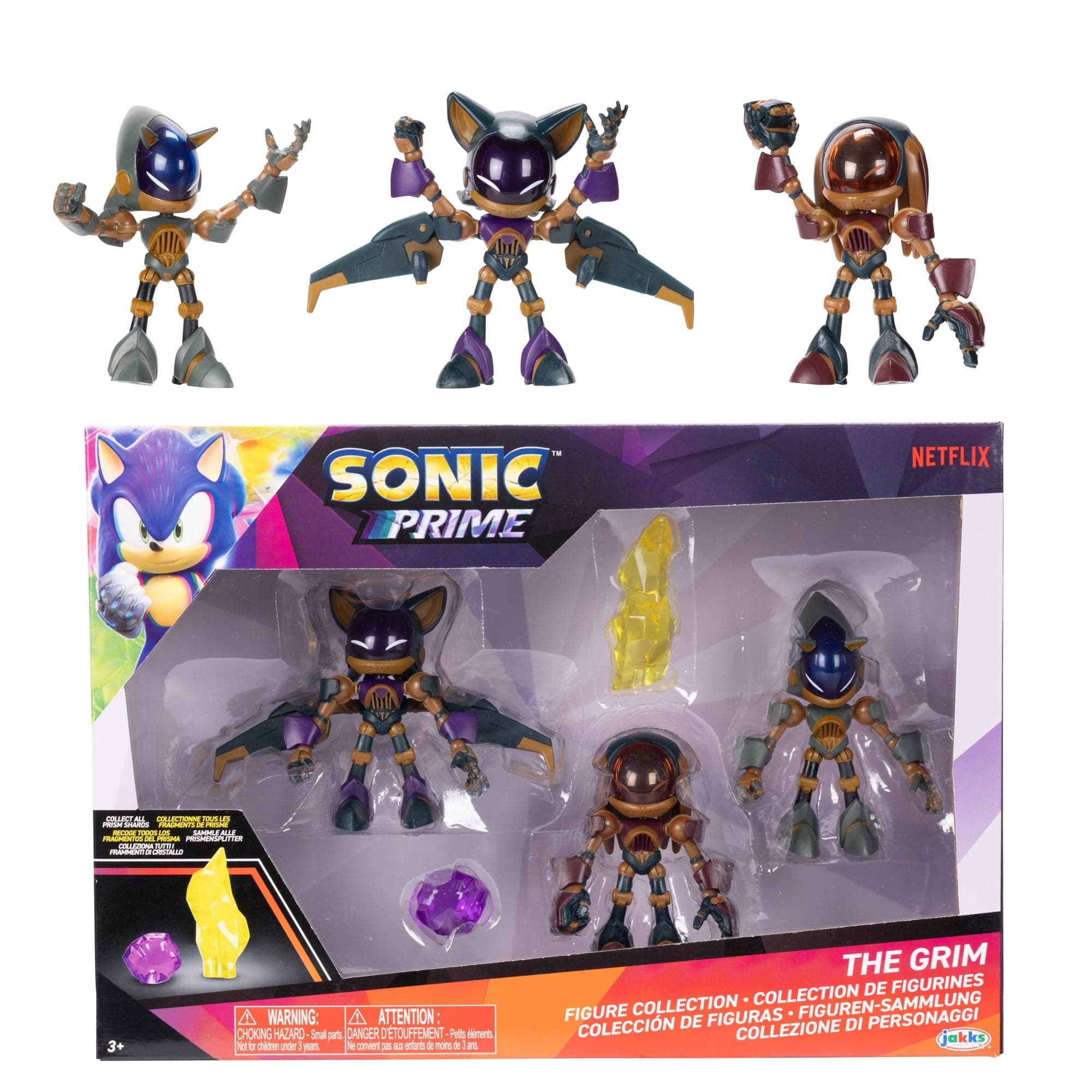 SONIC THE HEDGEHOG Prime 2.5" Action Figures Grim Multipack of Wave 4