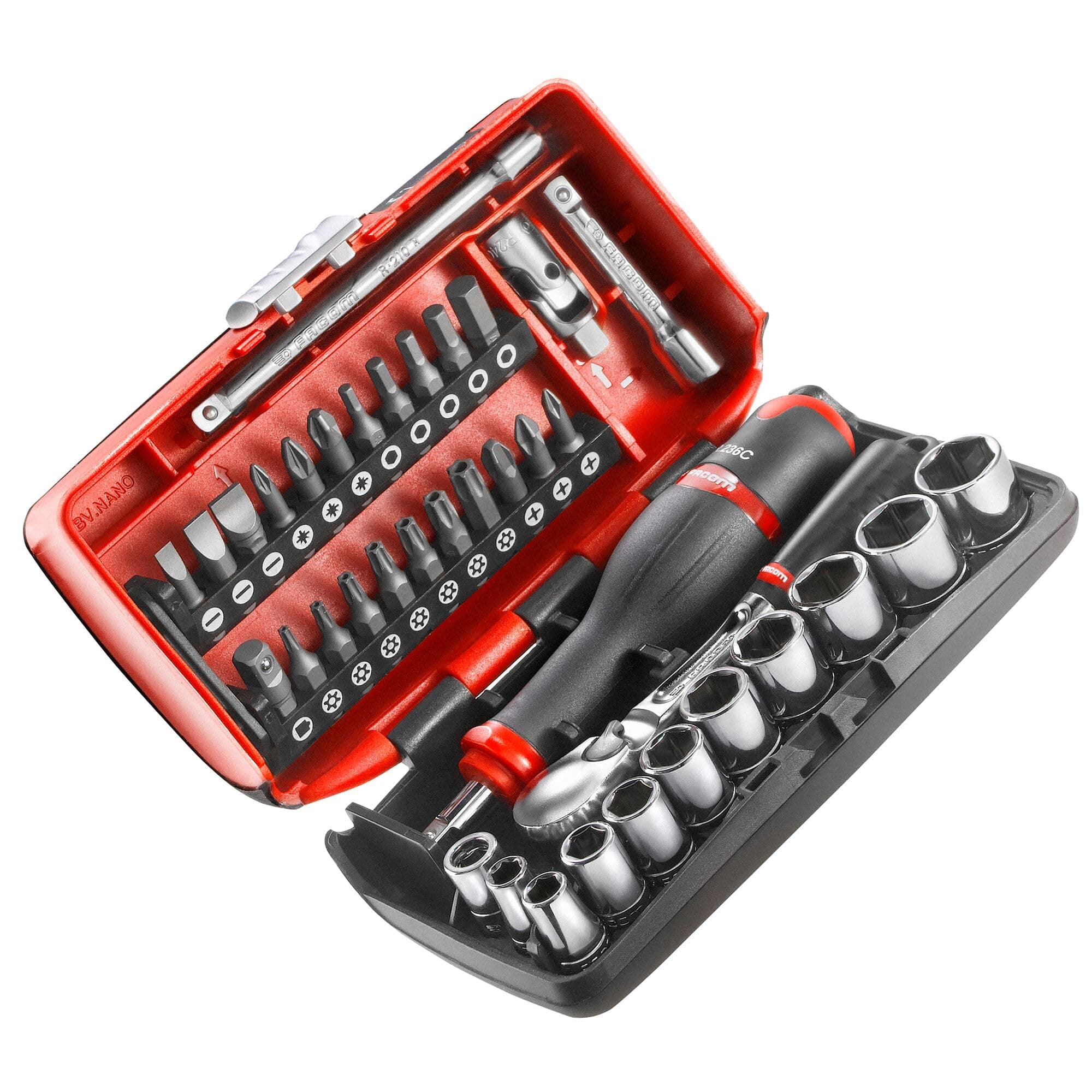 1/4 inch socket set, 6 points, 38 pieces, 1 piece, RL.Nano1