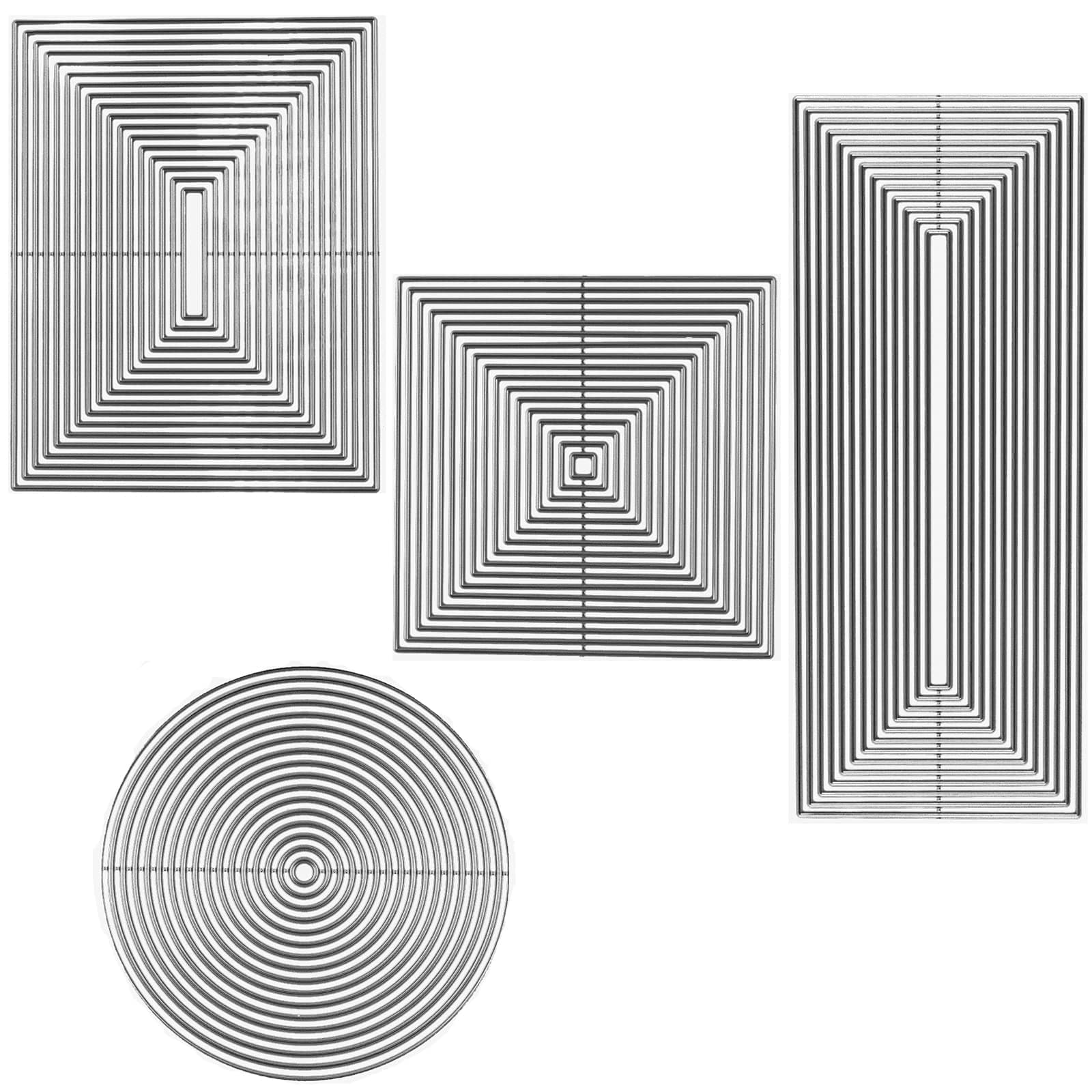 4 Sets Nesting Basics Dies for Card Making Round Square Rectangle Bundle Metal Cutting Dies for Paper Crafting DIY Scrapbooking Metal Mould for DIY Scrapbook Album Paper Card Embossing Die Cuts Punch