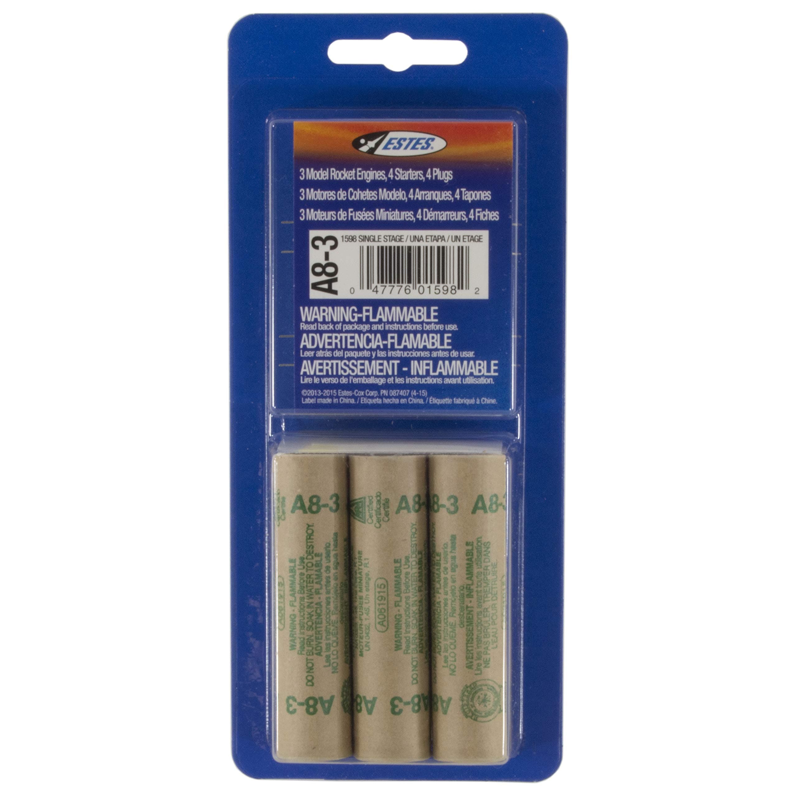 Estes ES1598 A8-3 Rocket Engines (3 Pack) Model Rockets