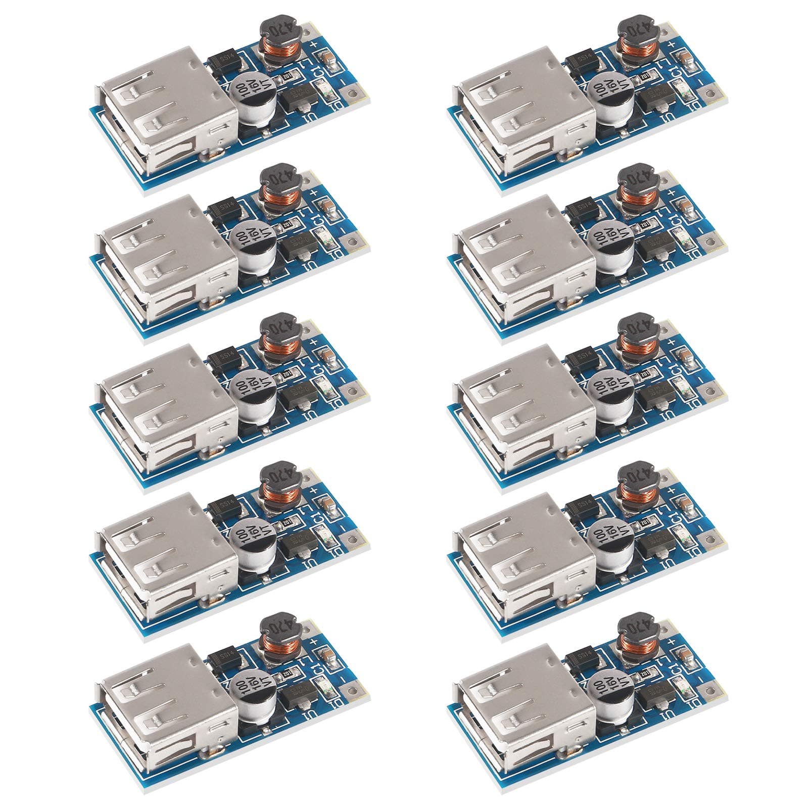 AITRIP 10 PCS PFM Control DC-DC Converter Step Up Boost Module 600MA USB Charger 0.9V-5V to 5V Power Supply Modul TE110