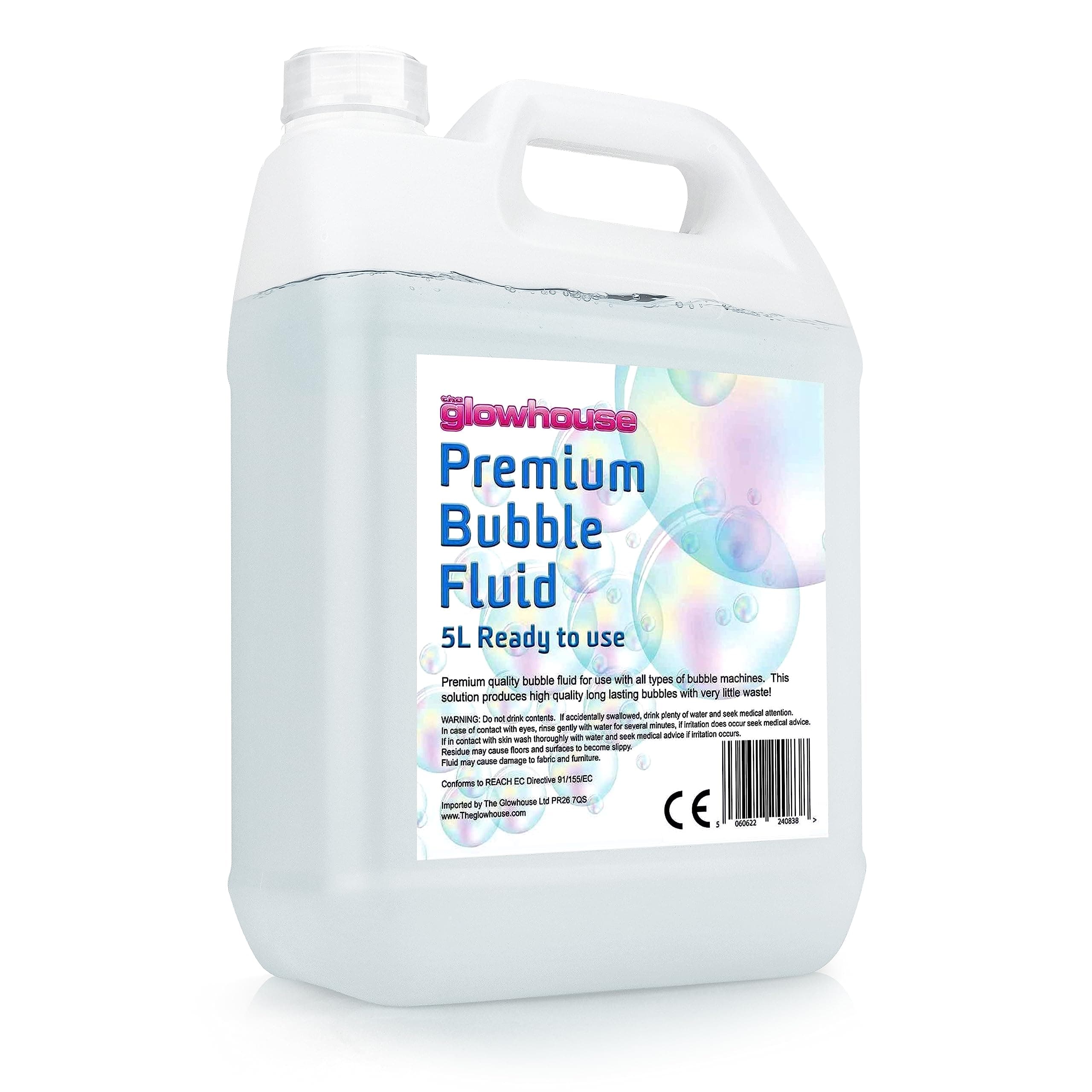 Premium Bubble Solution 169 oz – Non-Toxic, Ready-to-Use Bubble Fluid for Kids & Adults, Long-Lasting Refill for Bubble Machines, Bubble Guns & Wands, Creates Big Strong Bubbles for Indoor/Outdoor Fun