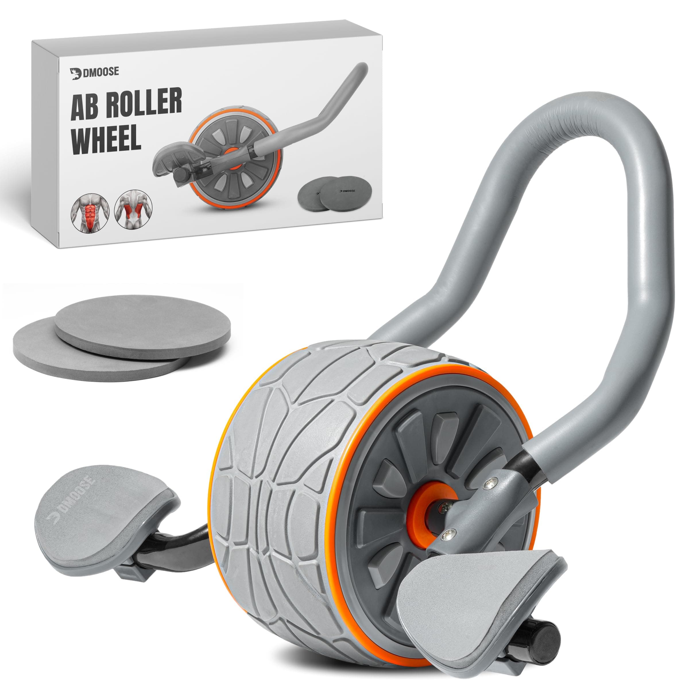 Ab Roller Wheel with Elbow Support & 2 Knee Pads - Abdominal Exercise Trainer for Core Strength Training - Ultimate Abs Workout Equipment for Home and Gym - Ab Machine for Men & Women