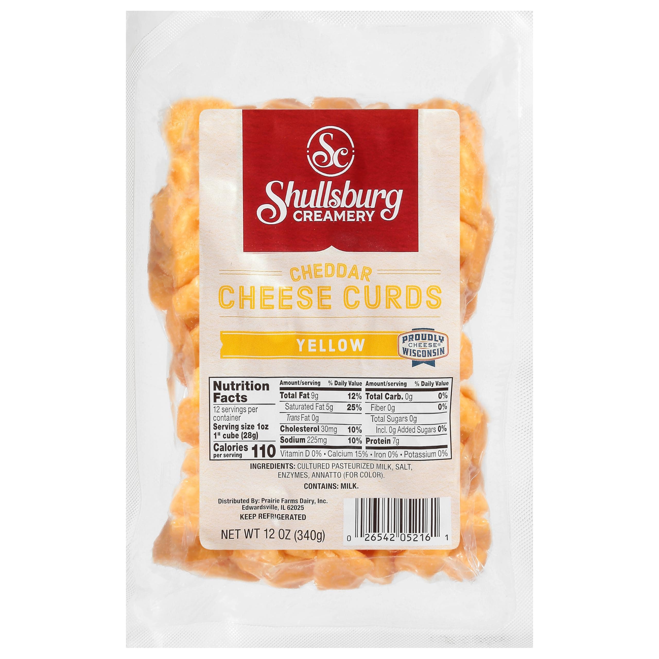 Shullsburg Creamery - Fresh Yellow Cheddar Cheese Curds - 12 oz.