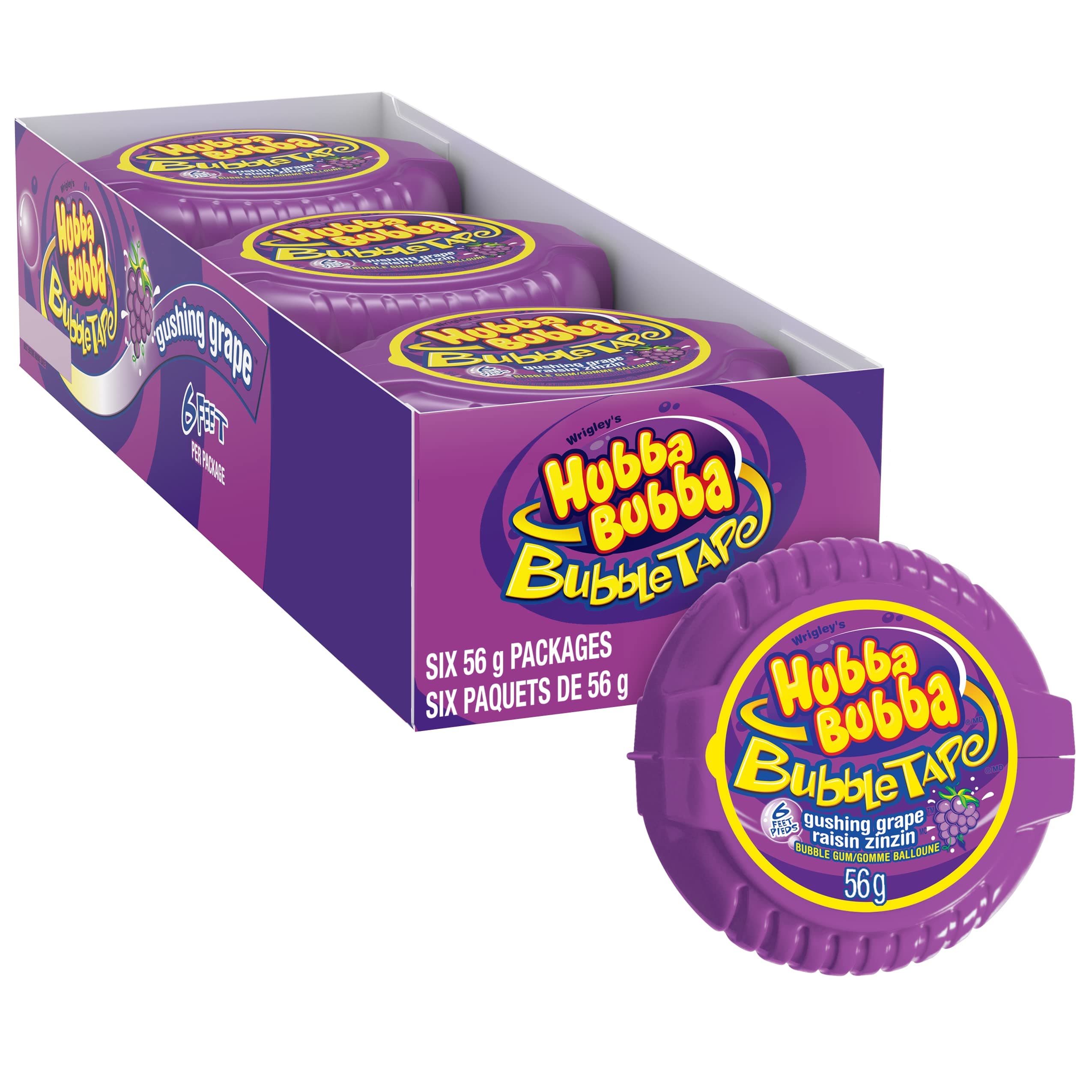 Hubba Bubba Bubble Tape, Spout Grape, 2 Oz (Pack of 12)