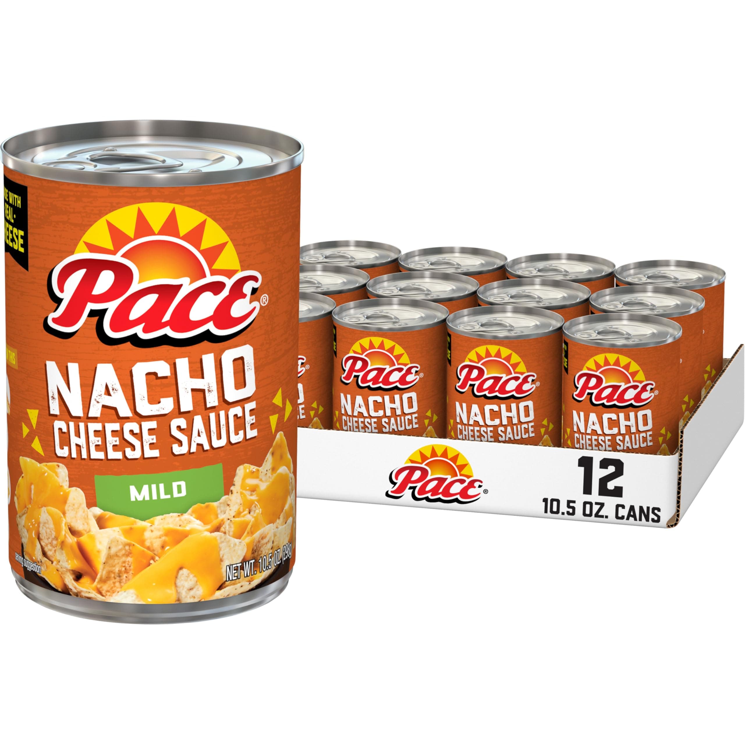 Pace Mild Nacho Cheese Sauce, 10.5 oz (12 Count)