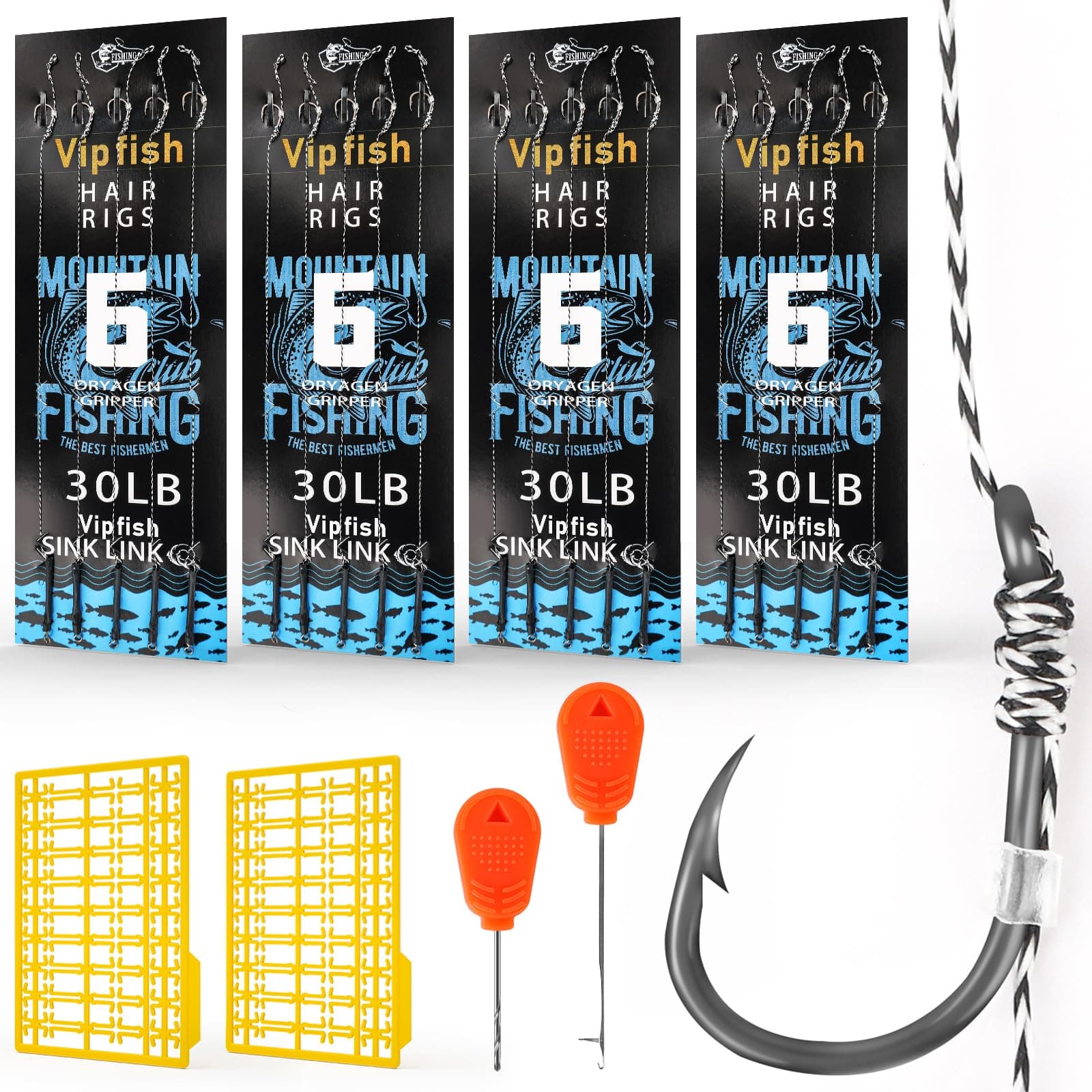 24 Pack Pre-Tied Carp Rigs with Sharp Hooks, Swivel & PE Line – Hook The Big One with Boilies, Pellets & Corn – The Ultimate Carp Fishing Equipment