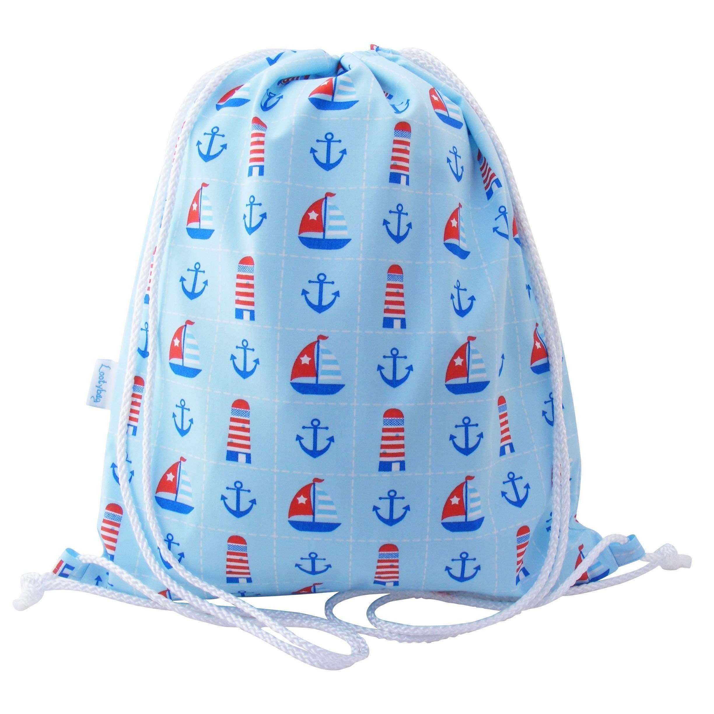 Kids Nautical Swim Bag Drawstring Backpack PE Bag