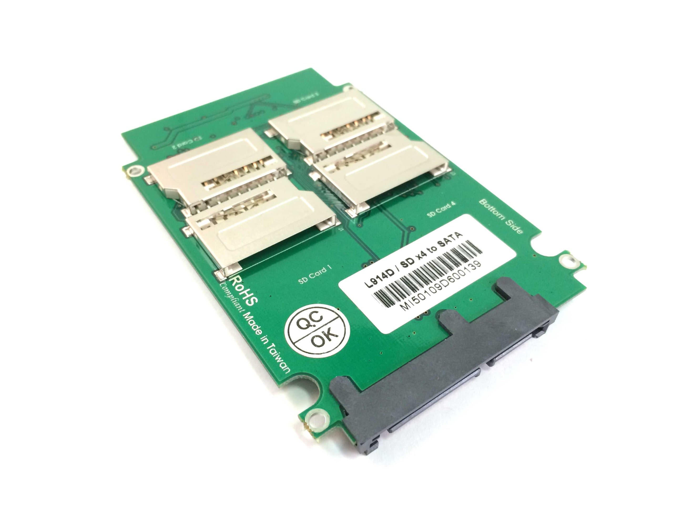 4 SDHC Card to SATA Adapter with case