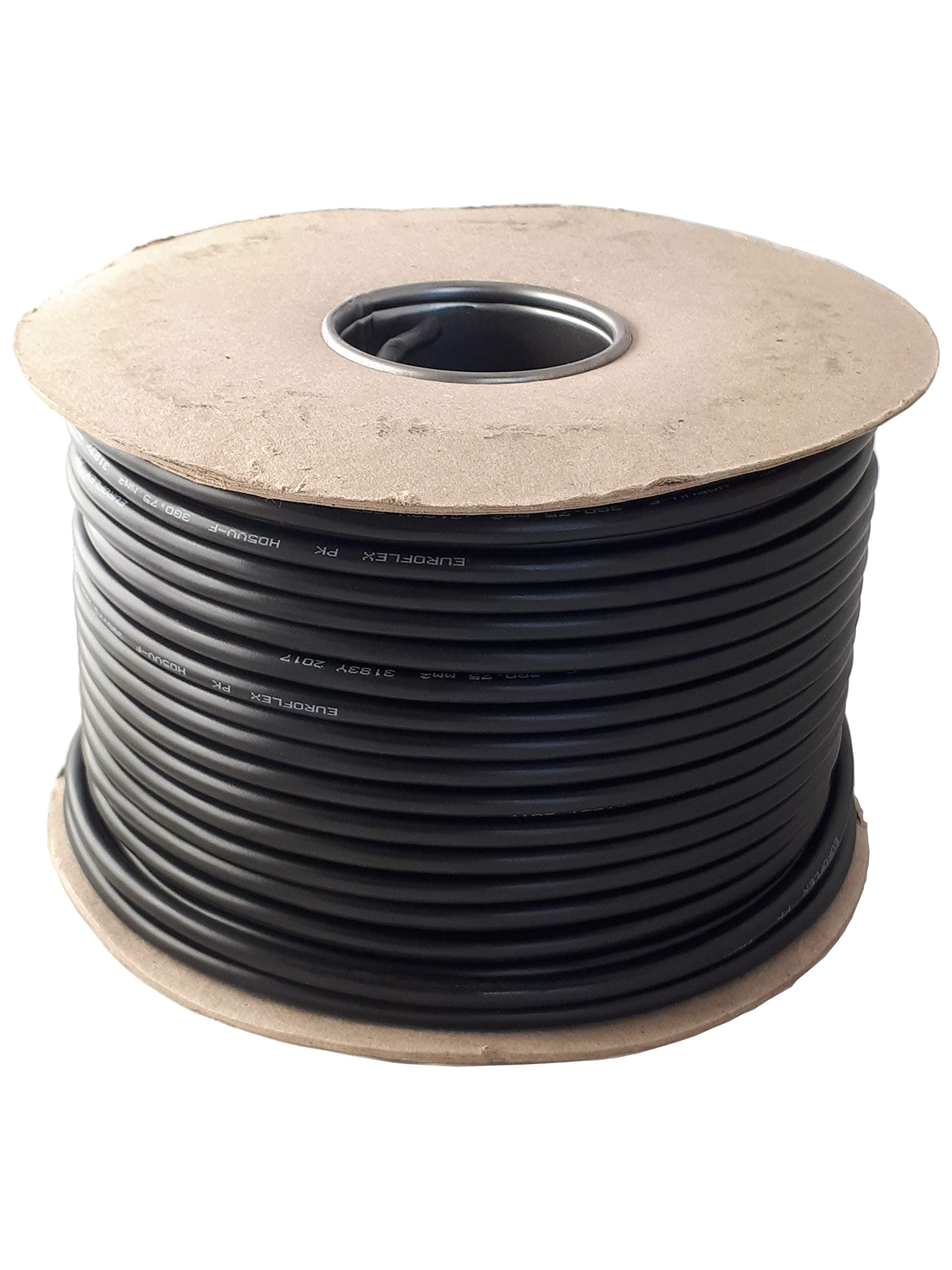 Ali's DIY 2 Core Round Black Flex Flexible Cable 3182Y 0.75 mm - 20 metre Cut Length