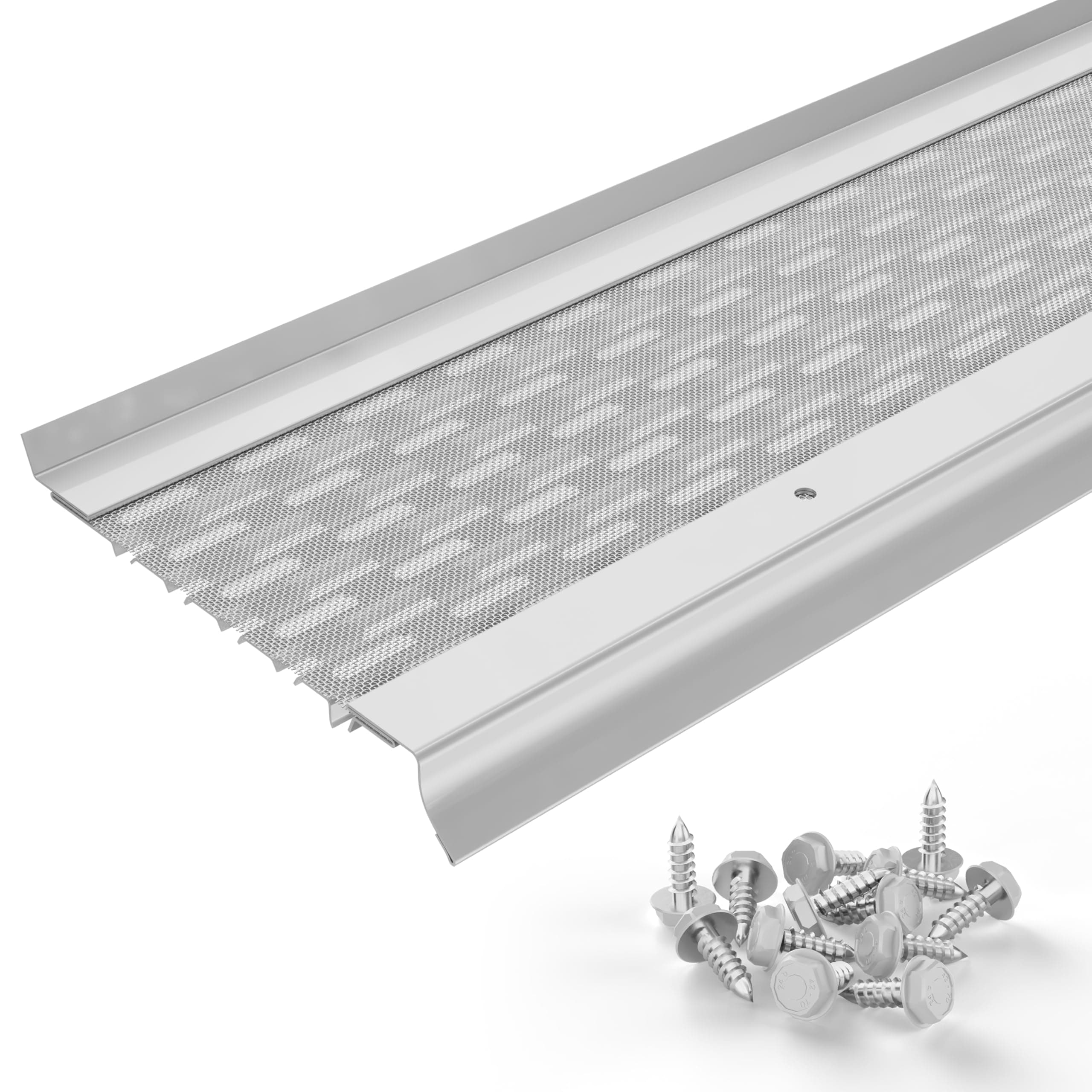 Micromesh 5 inch Gutter Guards Leaf Protection, 1 Feet Sample Pack White, Stainless Steel Mesh, Aluminum Gutter Covers, Contractor Grade Gutter Guard from Manufacturer