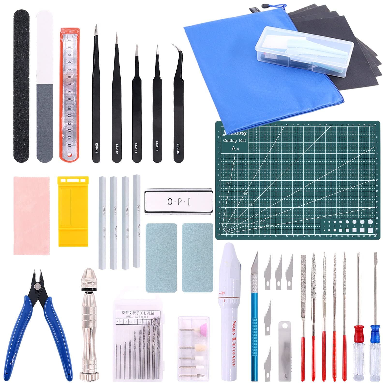 Findfly 36Pcs Modeler Basic Tools Craft Set Hobby Building Tools Kit for Gundam Car Model Building