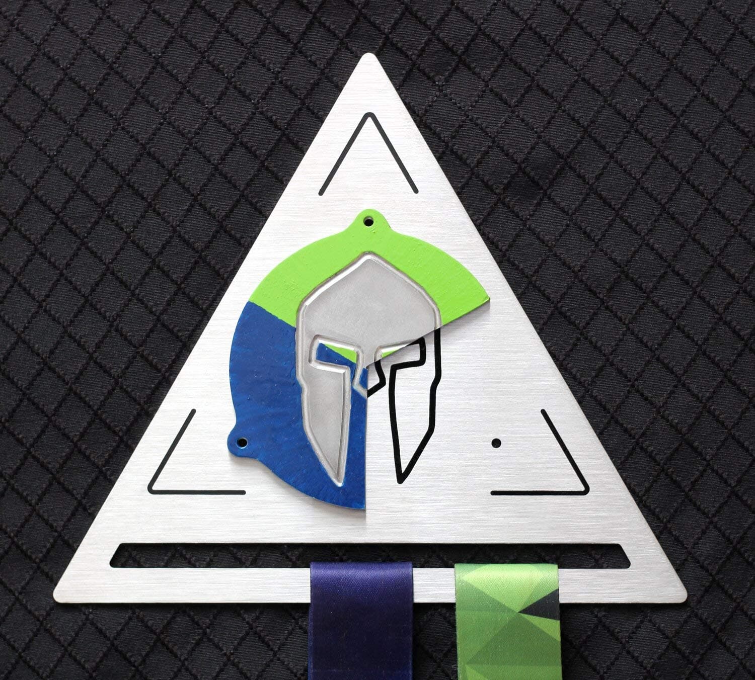 Trifecta Triangle Spartan OCR Race Wall Mount Medal Display Silver