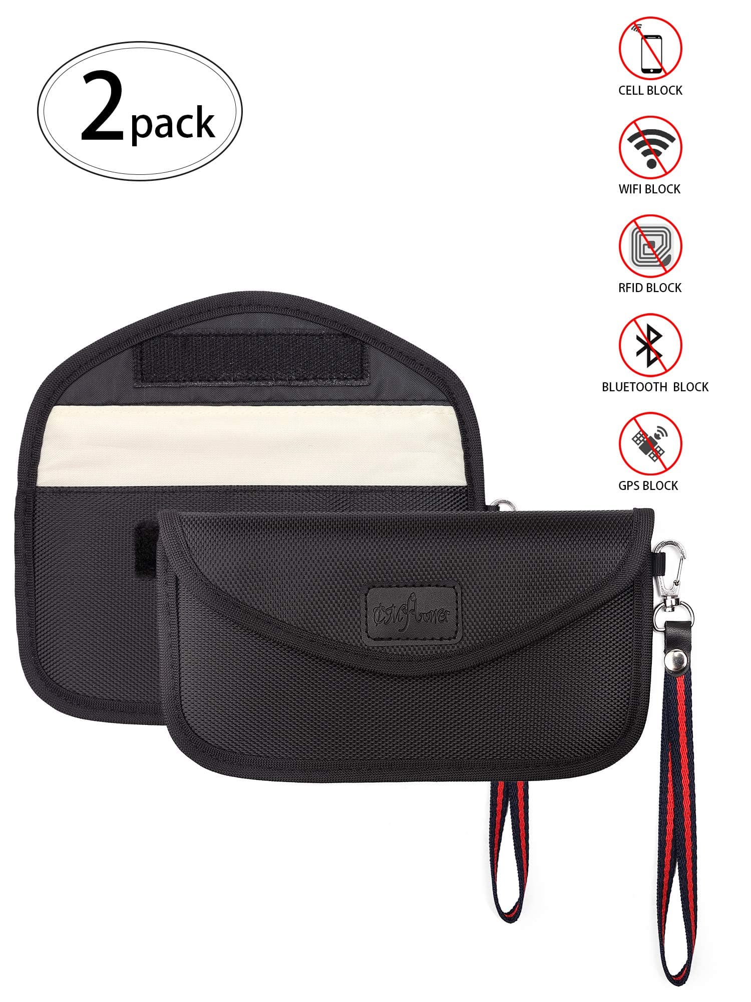 Faraday Bag, Signal Blocking Bag Oxford Faraday Cage Protector for Cell Phone and Car Key Fob Protection(Black)