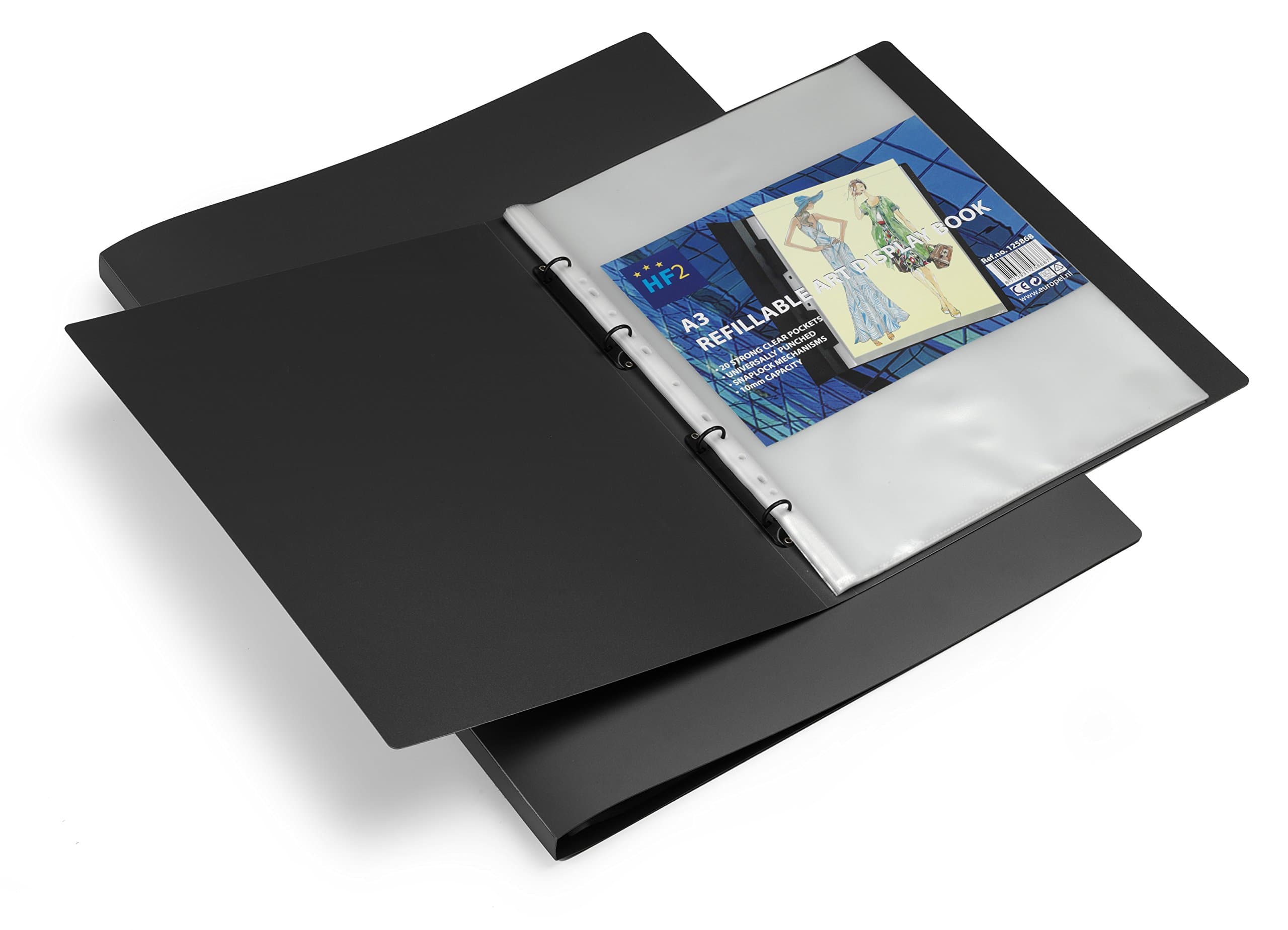 HF2 A2 Display Book Deluxe Refillable with 10 Pockets - Black