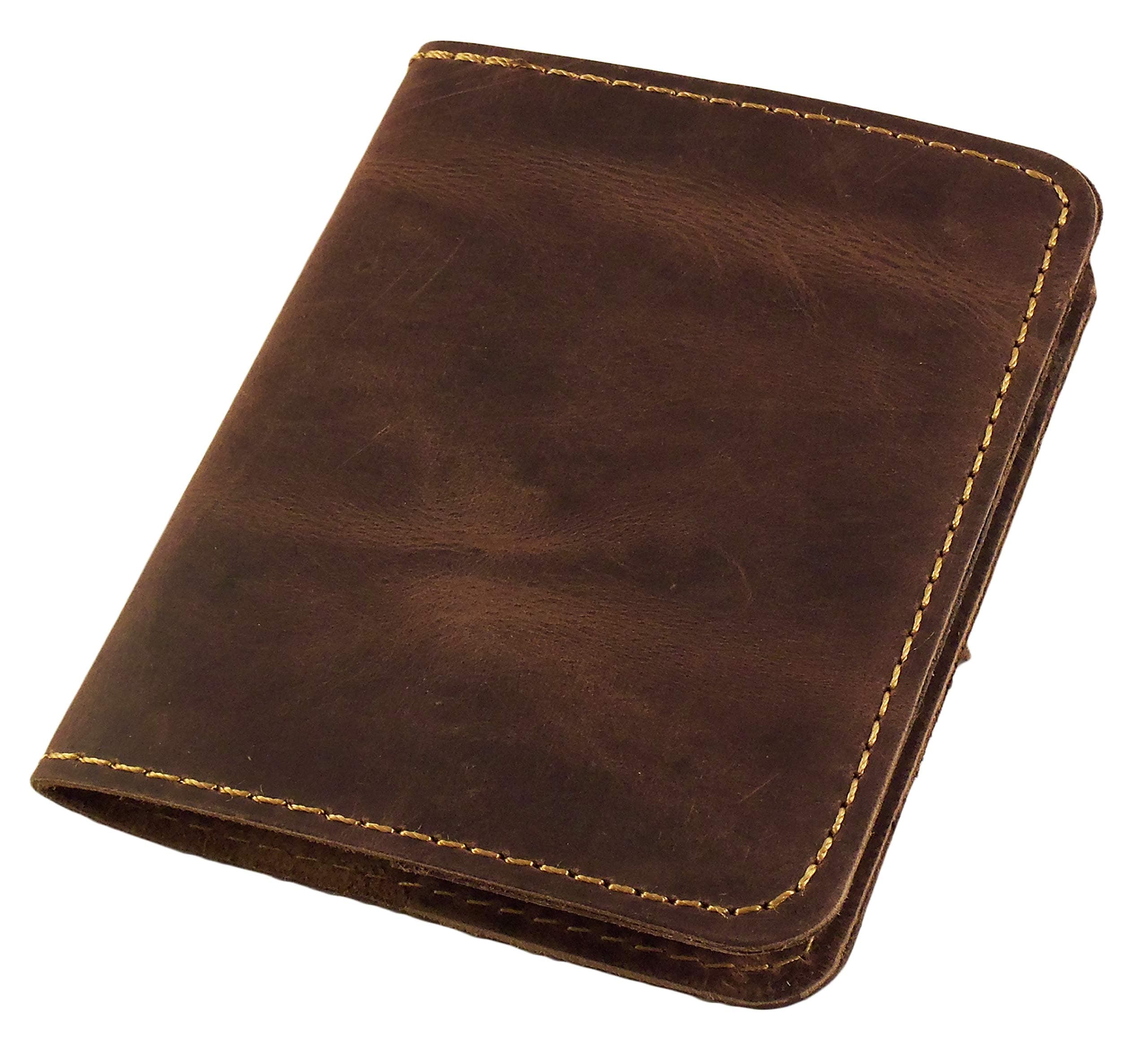 Rustic Ridge LeatherRefillable Pocket Notebook - Mini Composition Cover - Fits Standard 4.5 x 3.25 Mini Composition Book (Vintage Brown)