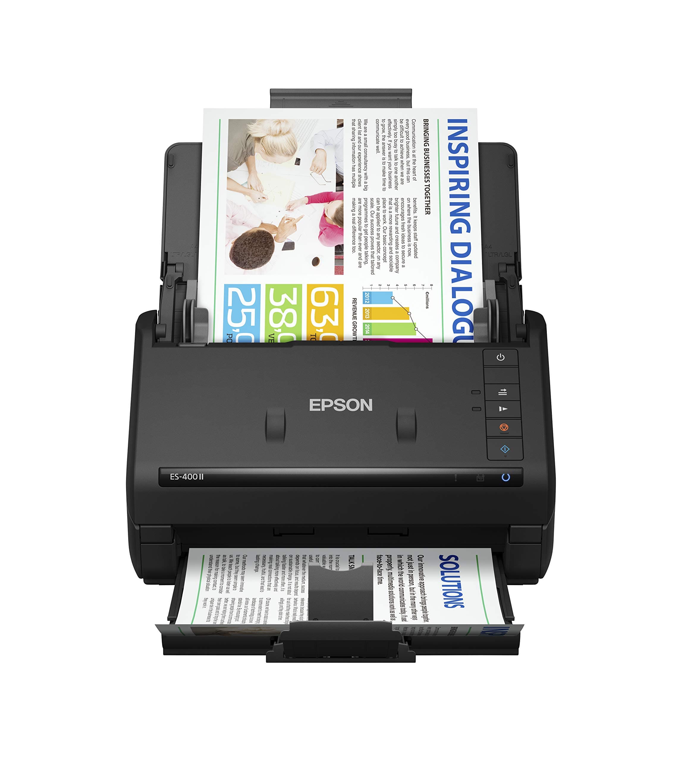 Workforce ES-400 II Color Duplex Desktop Document Scanner for PC and Mac with Auto Doc Feeder (ADF), Image Adjustment Tools