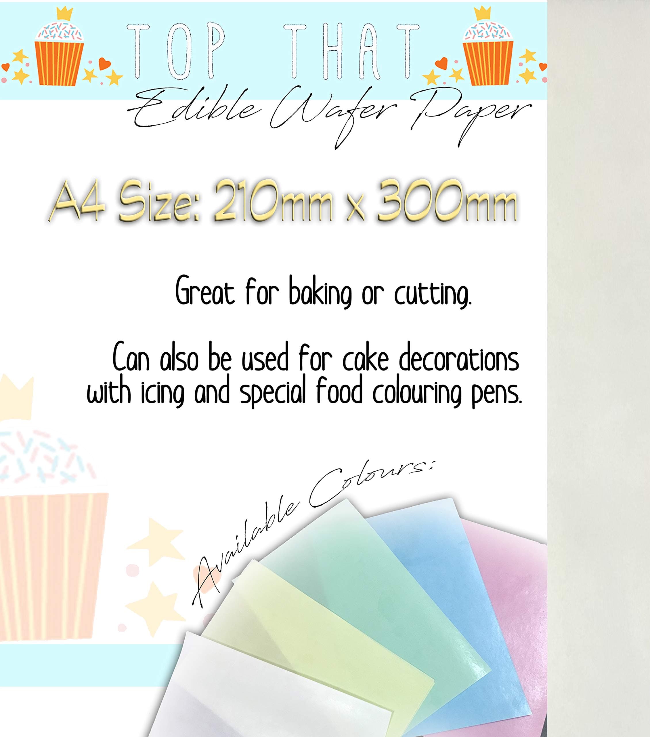 Edible Wafer Rice Paper 25 Sheets A4 sized plain white