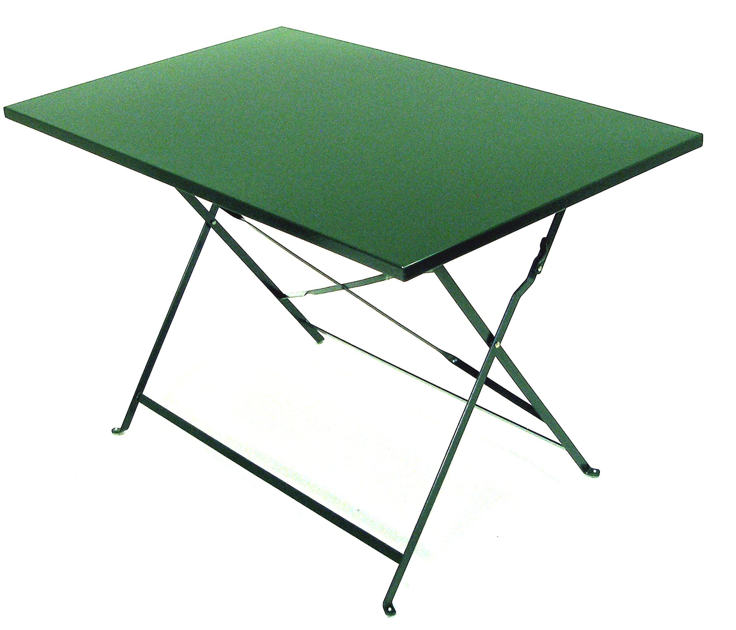 ATC Powder Coated Steel Outdoor Rectangular Folding Dining Table, 28" x 44" Green