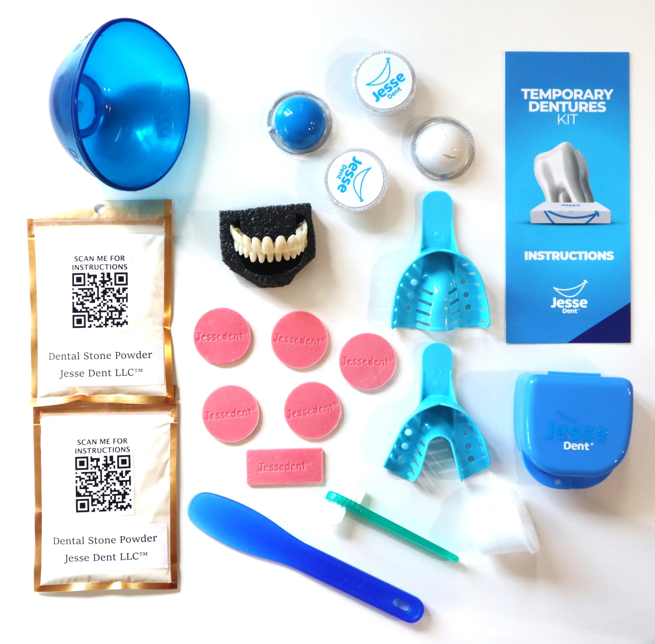 DIY Dentures, Customizable Kit with 12 Pieces, Simple to Use. Home Denture Solution for an Ideal Smile