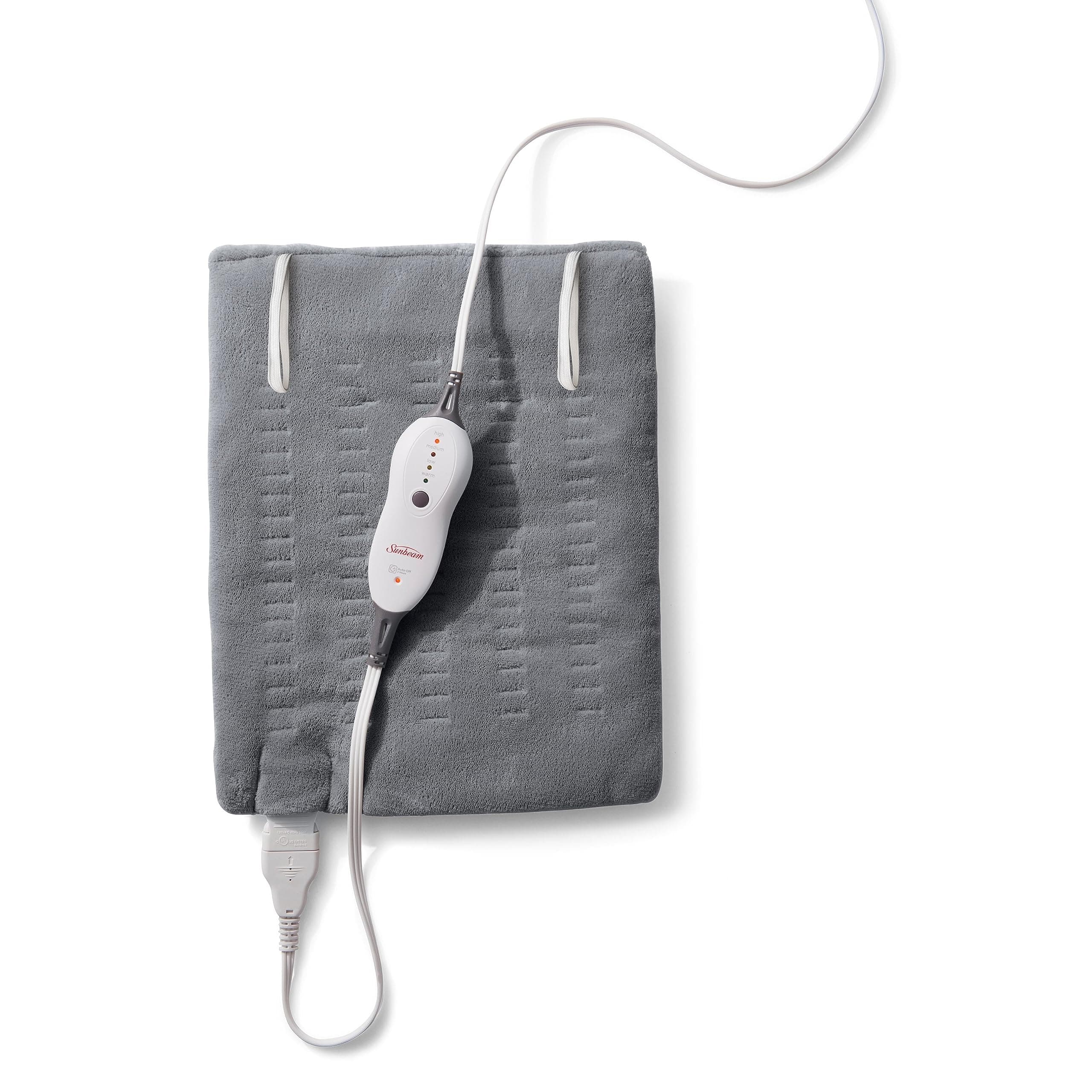 Sunbeam Premium Sunbeam Heating Pad with Compact Storage, Standard Size, Gray