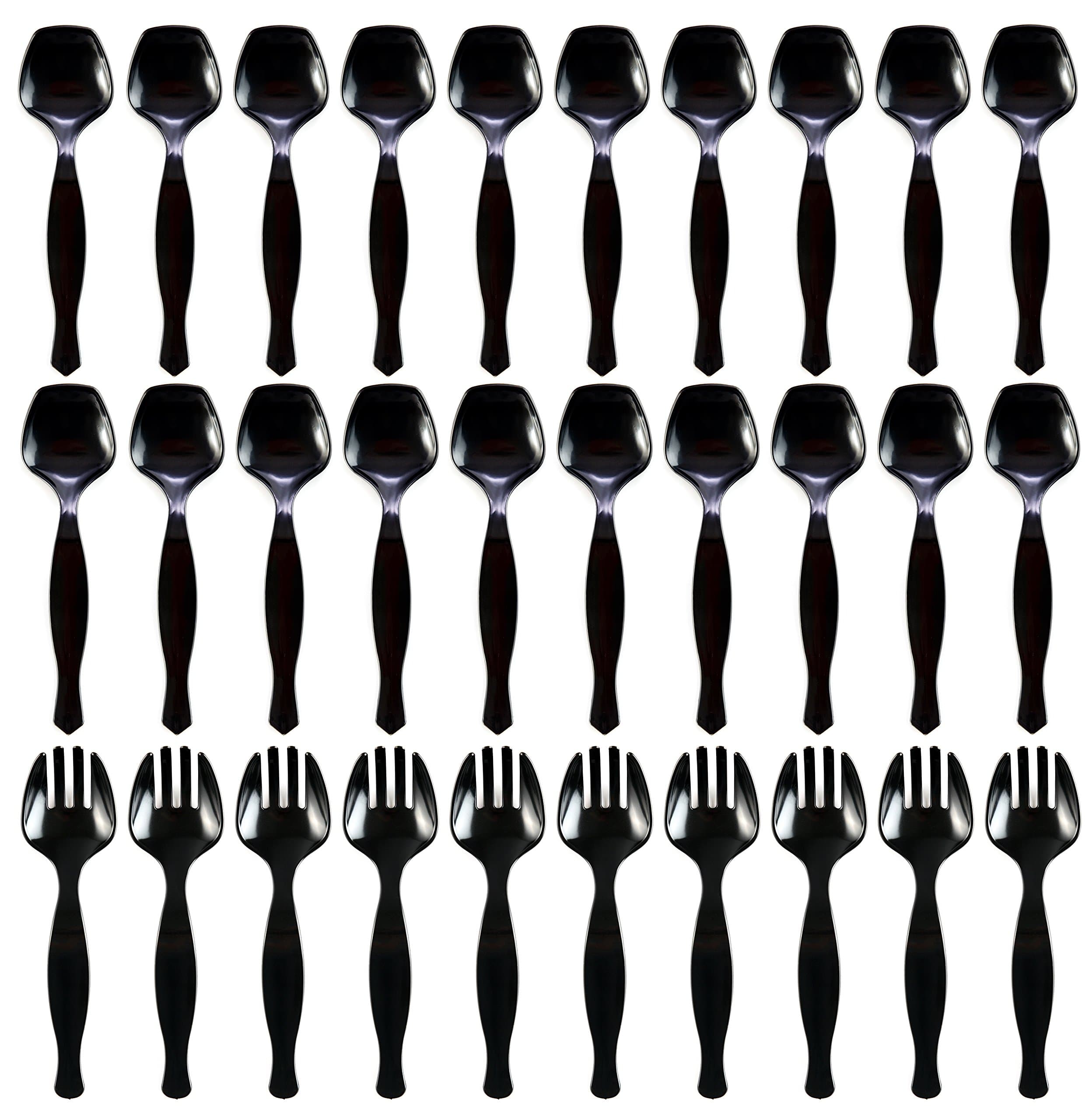 Transitions2earth EcoPure Serving Utensils Combo Pack - 30 Count - Serving Spoons and Serving Forks