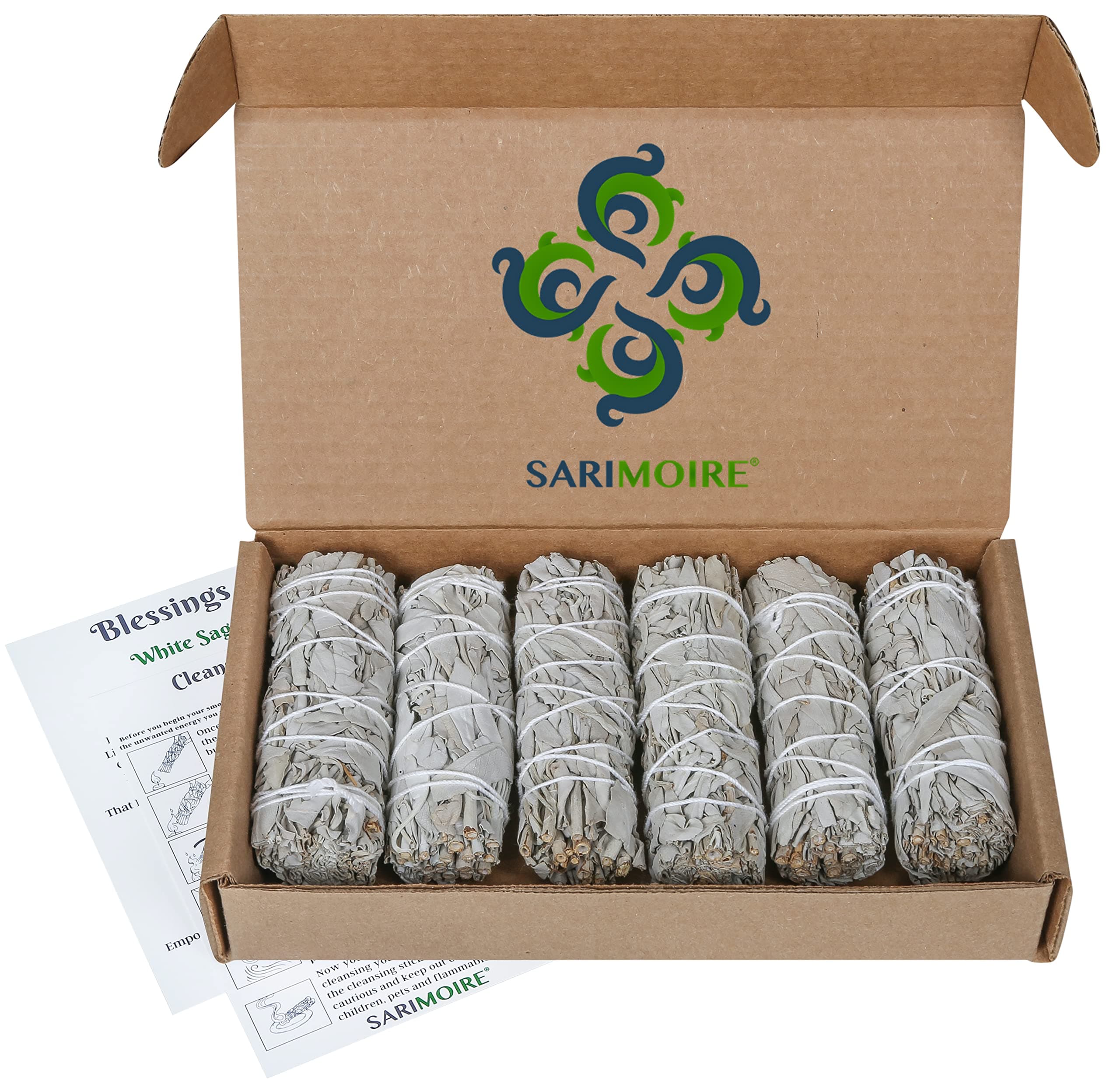 Sarimoire White Sage Smudge Stick - 6-4" Sage Bundle - Sage Stick Smudge Stick Smudge Kit Refill