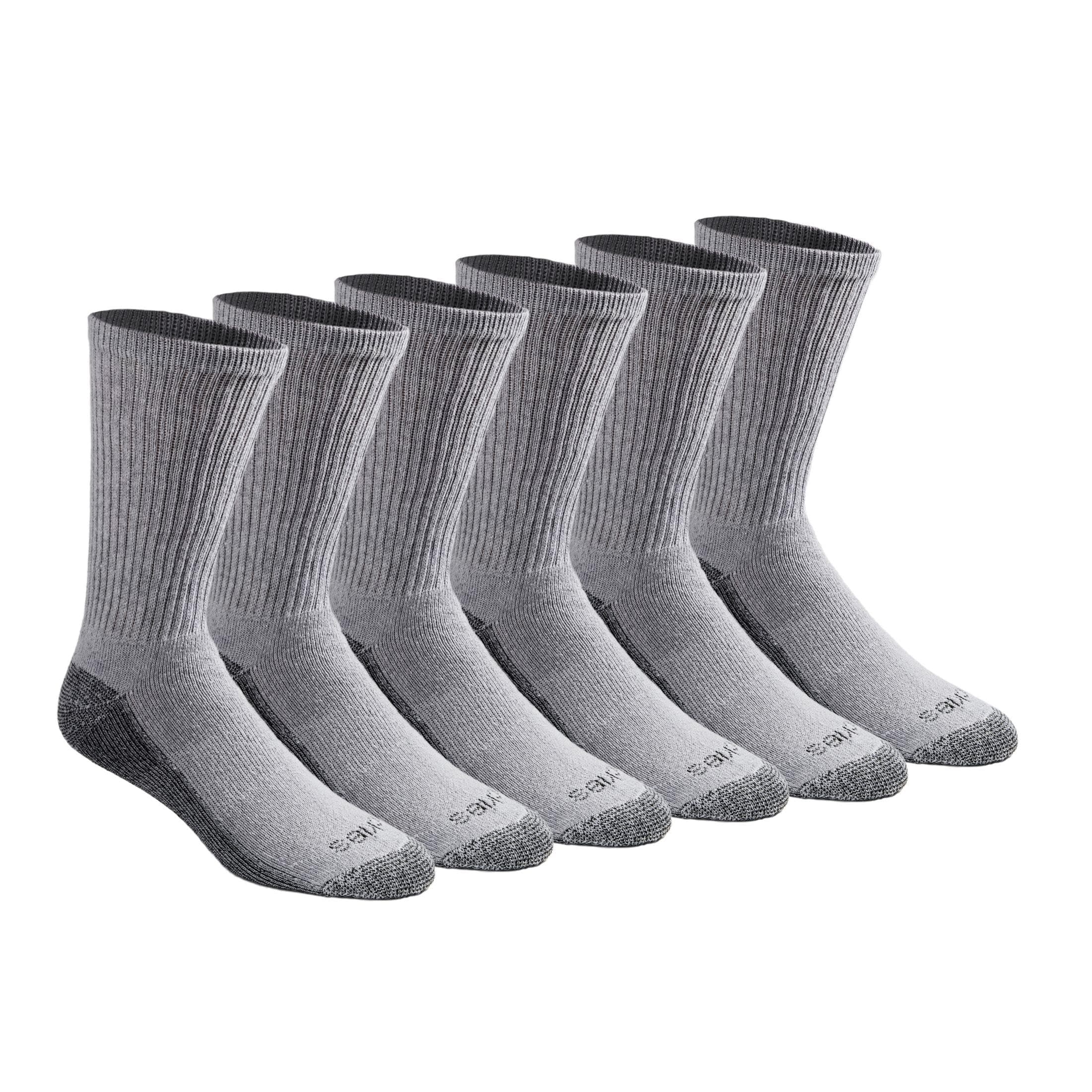 Dickies Men's Dri-Tech Original Moisture Control Crew Socks, Available in M-XXL (6, 12, 18 Pairs), Grey (6 Pairs), Large
