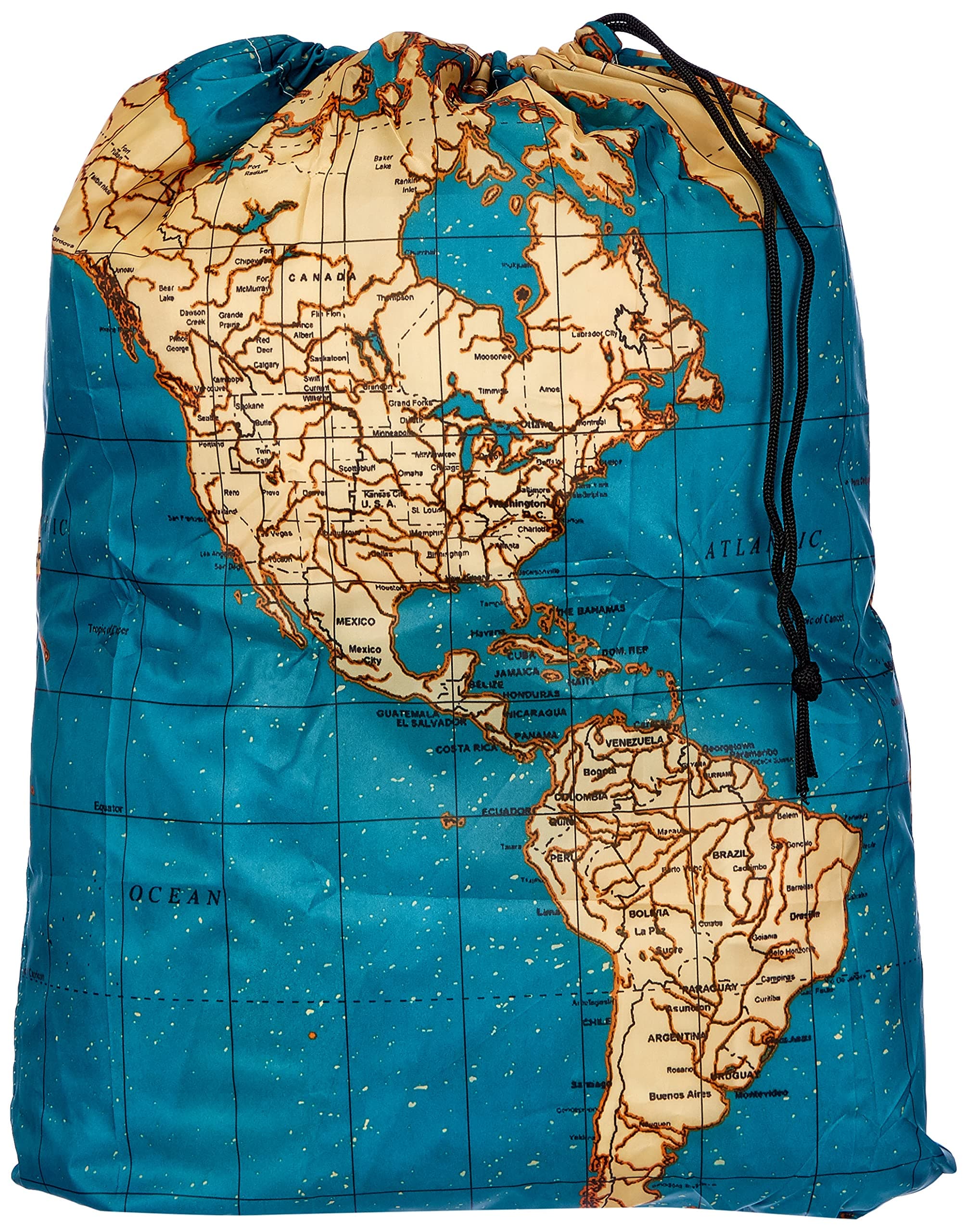 Travel-Size Laundry Bag, World Map