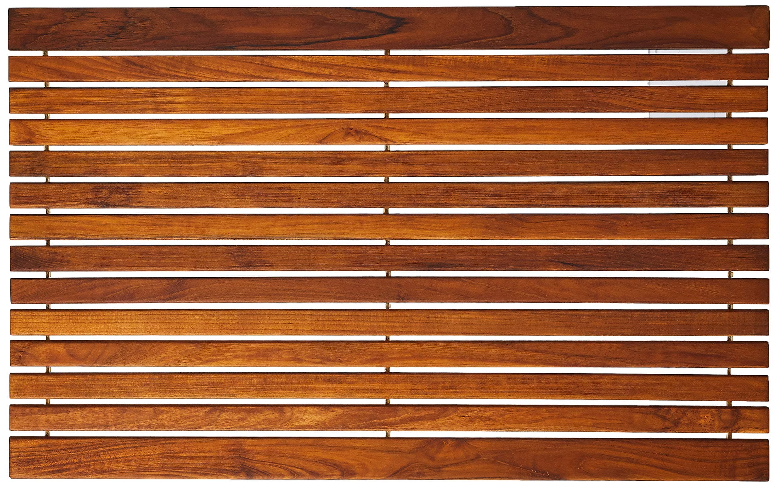 Bare DecorCOSI String Spa Shower Mat in Solid Teak Wood Oiled Finish, Large: 31.5" x 20"