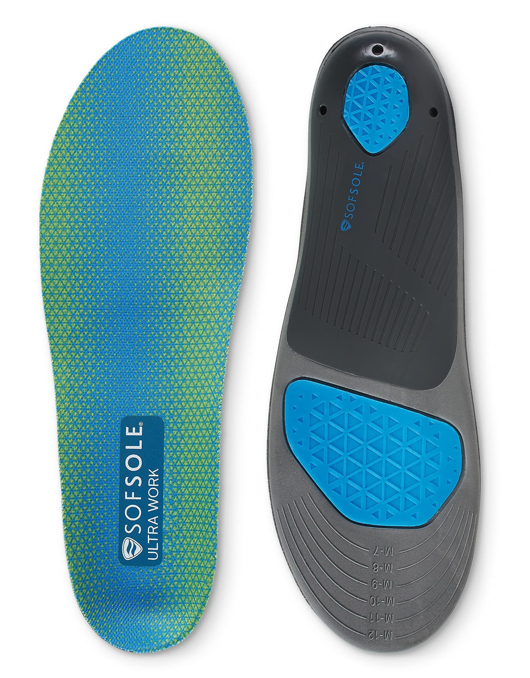 Sof Sole Ultra Work Insoles All-Day Support and Cushioning, Men's 7-13