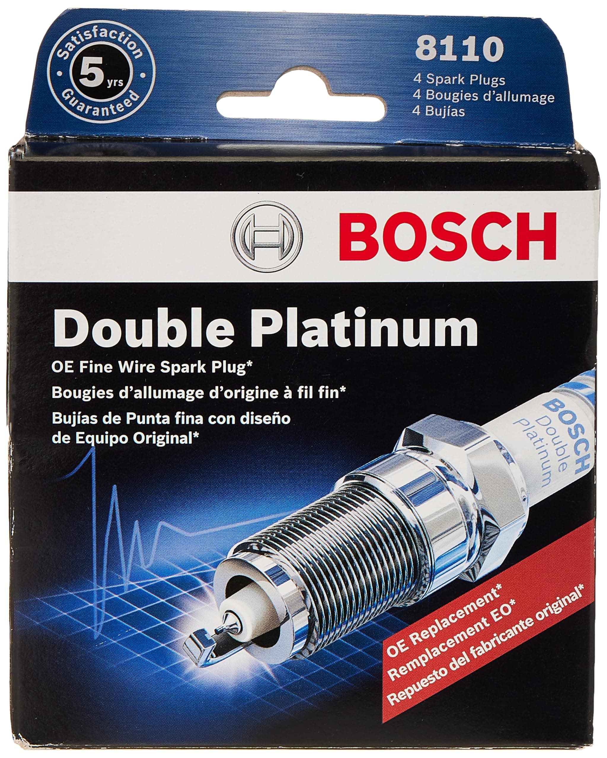 8110 OE Fine Wire Double Platinum Spark Plug - Pack of 4
