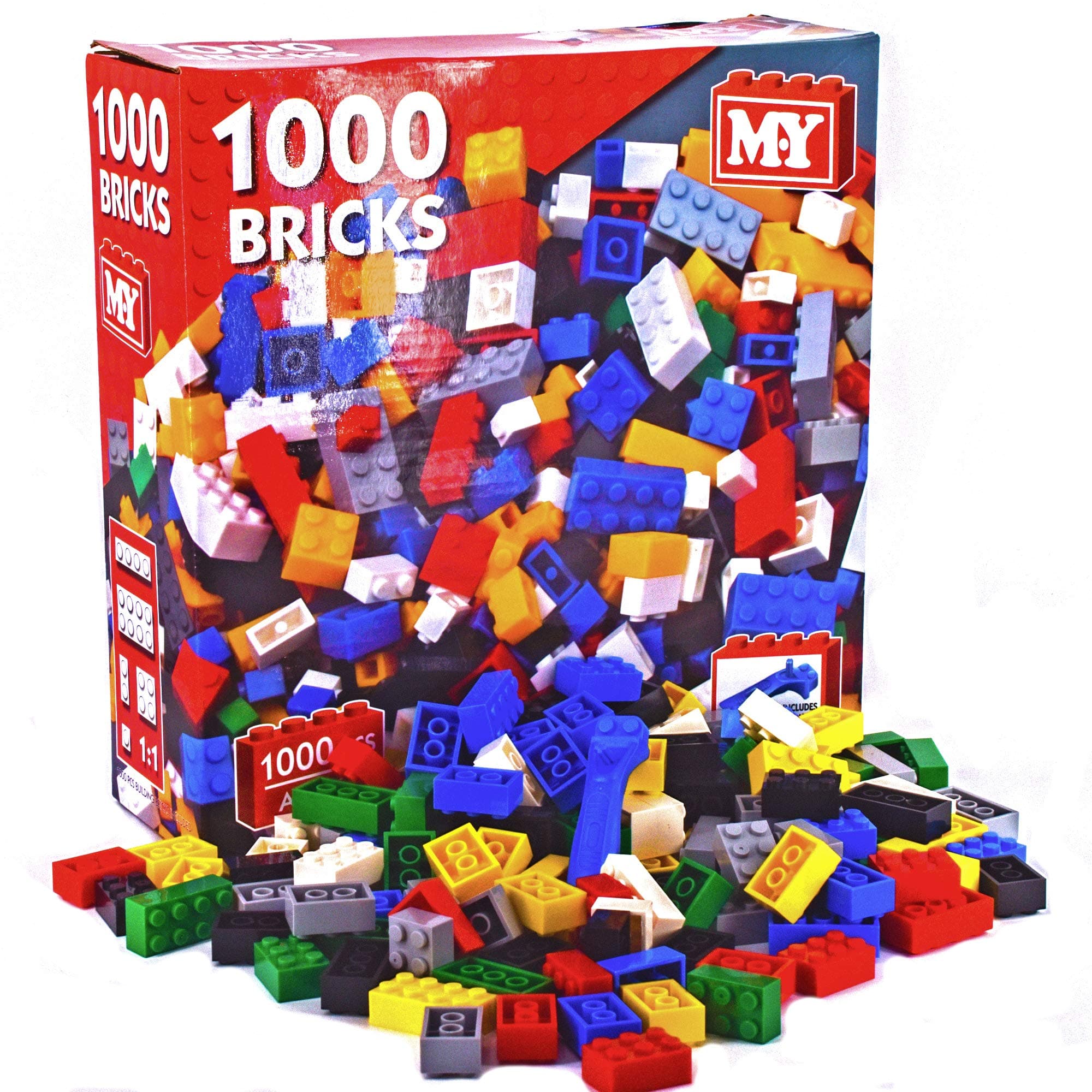 1000 Building Bricks Construction Building Blocks Play Set